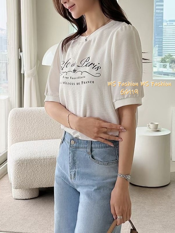 G6119 韓國🇰🇷簡約有款字母top