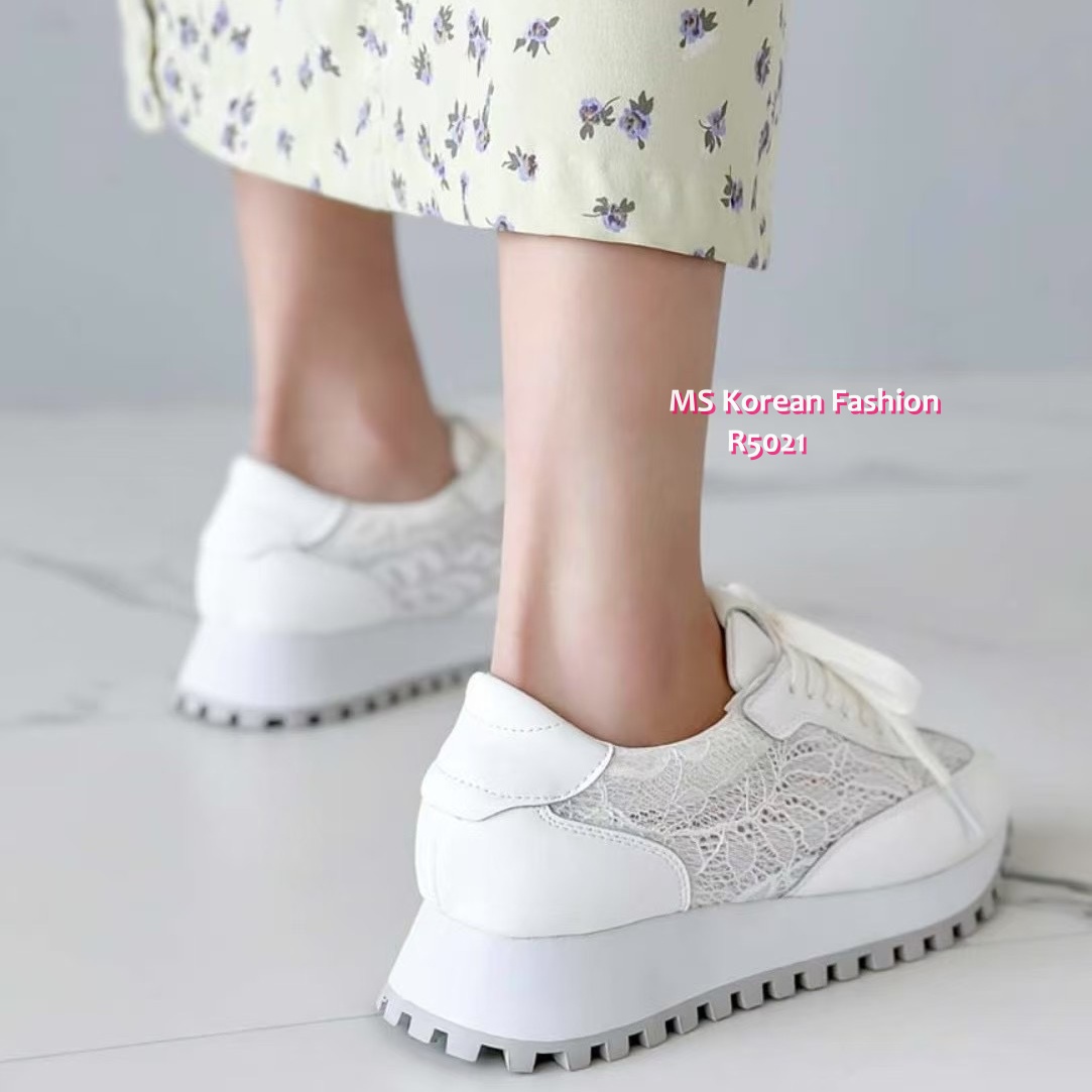 R5021 韓國🇰🇷真皮拼lace波鞋