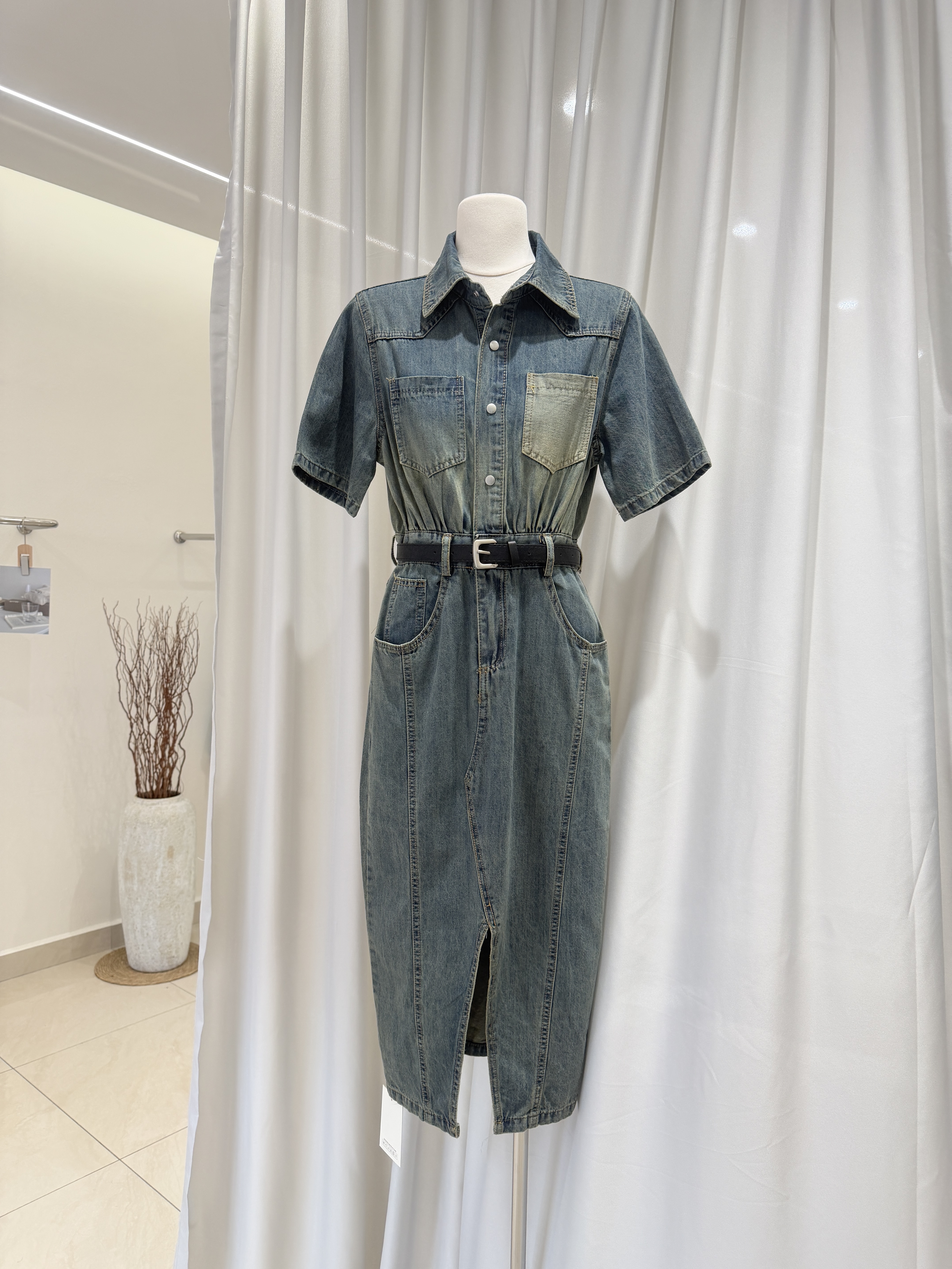 5606 爆款渐变牛仔连身裙