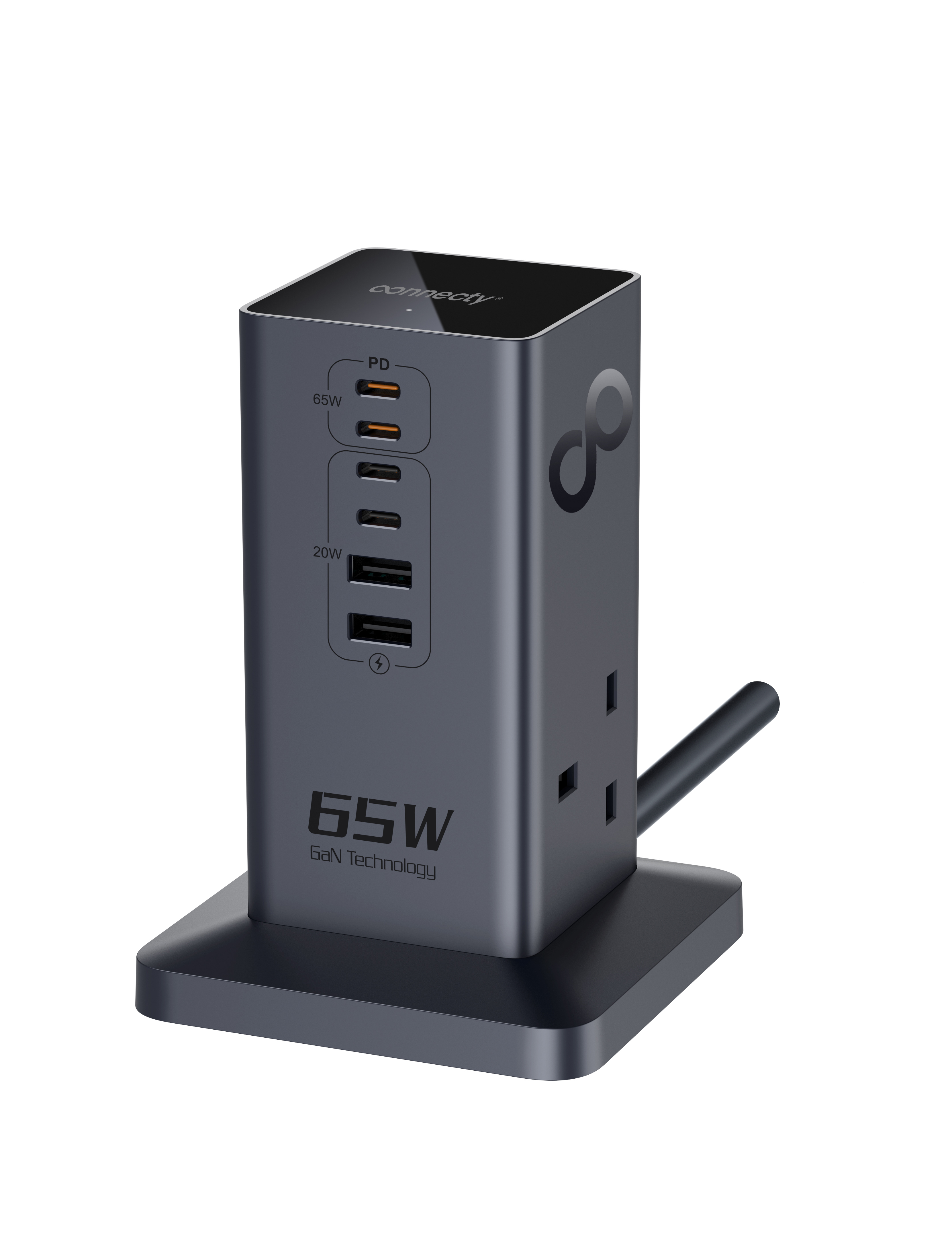 Connecty Just Tower+ 65w 8合1 2AC+6USB 充電拖板 PS106D [預計8月中出貨]