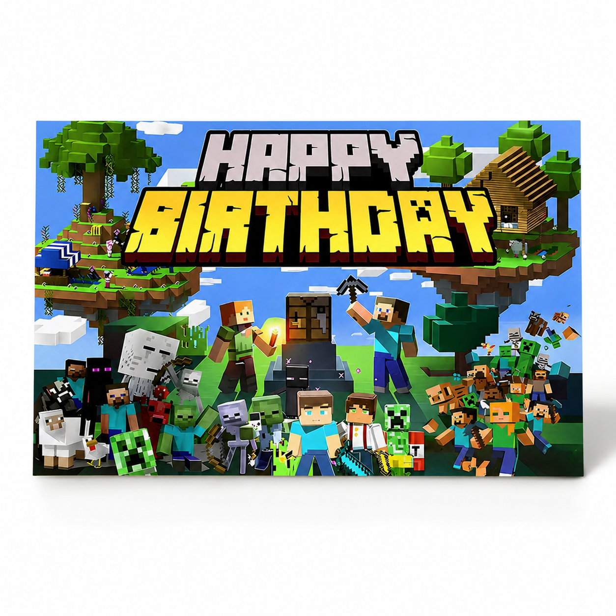 Minecraft 我的世界 Happy Birthday Party Backdrop 拍照背景布