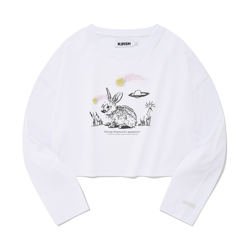 [清貨優惠][KIRSH] WITTY BUNNY SKETCH CROP T-SHIRT (2種)