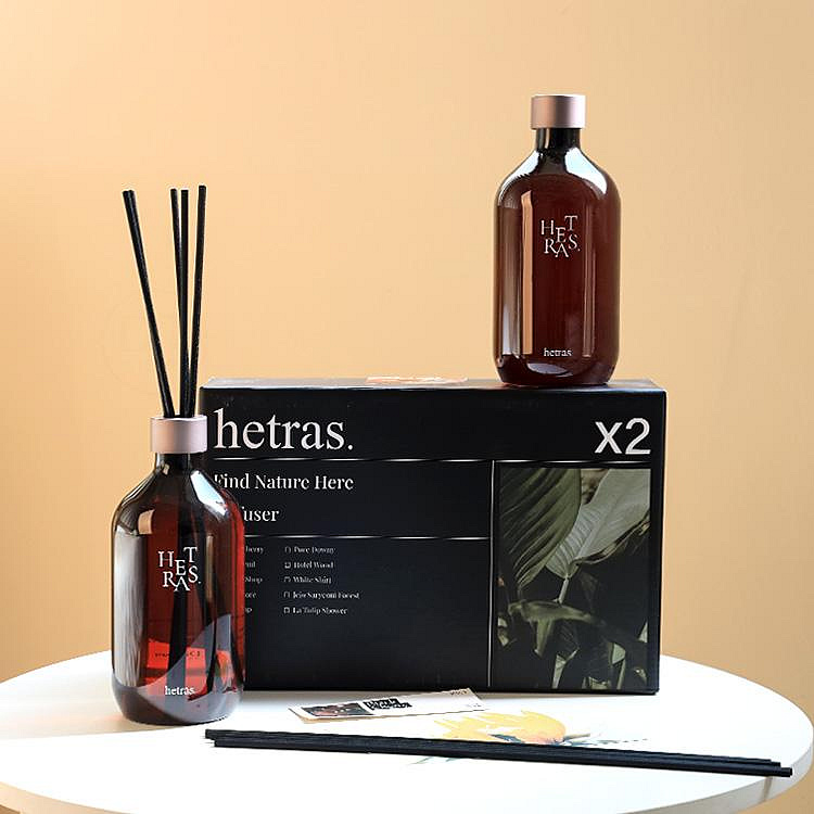 hetras. - (#2 Flower Shop 花店) 高級藤條香薰擴香瓶套裝 (500ml x 2件 + 10根藤條) 