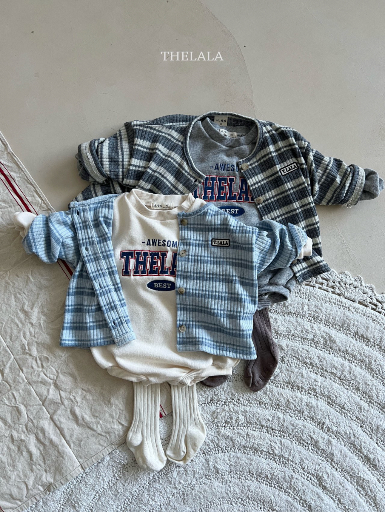 🌸預訂 韓國直送🌸🇰🇷THELALA兩色親子款標誌刺繡貼花長袖包屁衣