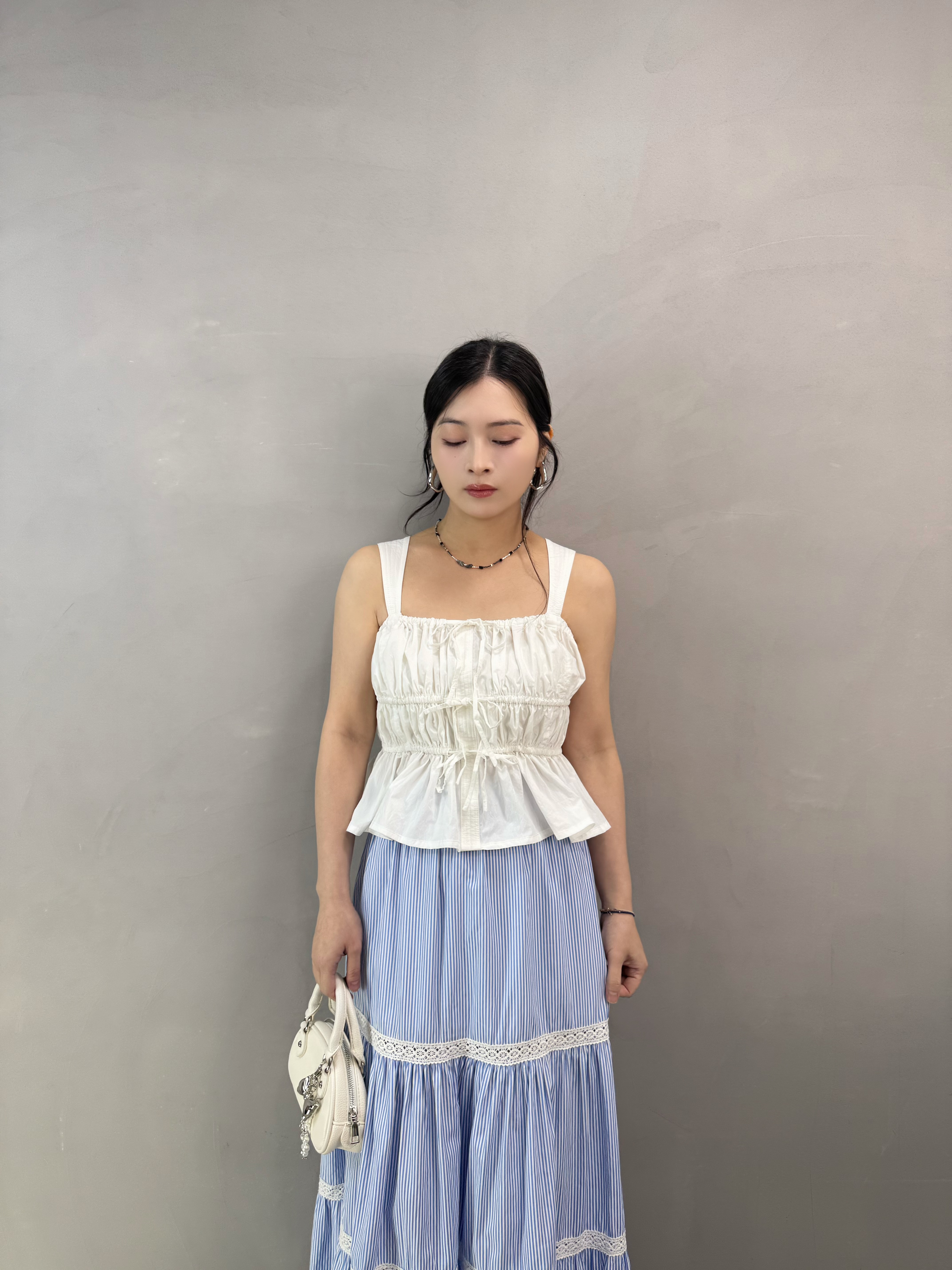 Y71 束褶ruffle 背心