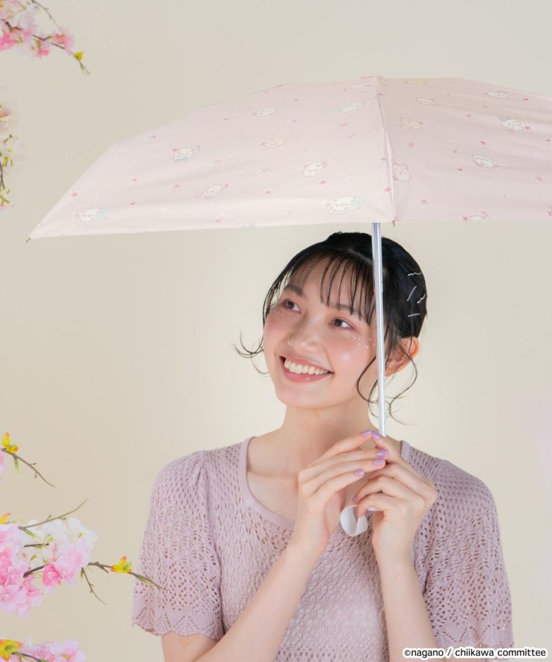 現貨🌸日本直送 | Chiikawa x Wpc.-櫻花迷你縮骨遮雨傘/100%完全遮光摺疊傘/晴雨兼用雨具[50cm]UPF50+