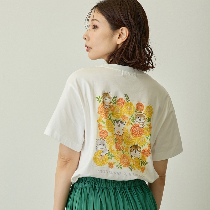 🌸 【預訂】mofusand×日比谷花壇 新品-Tee(白色)