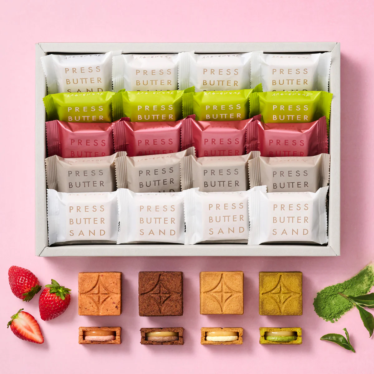 三月連線 （此為比較快到期的食品） Press Butter Sand 奢華 4口味奶油夾心餅（20 入）