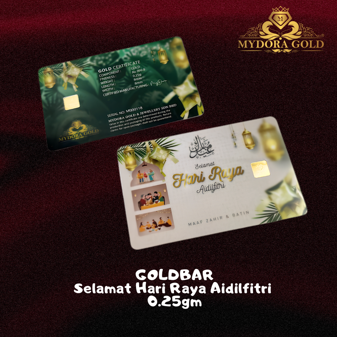 MYDORA 999.9 Gold Bar Collection (0.25g) | MERDEKA SPECIAL