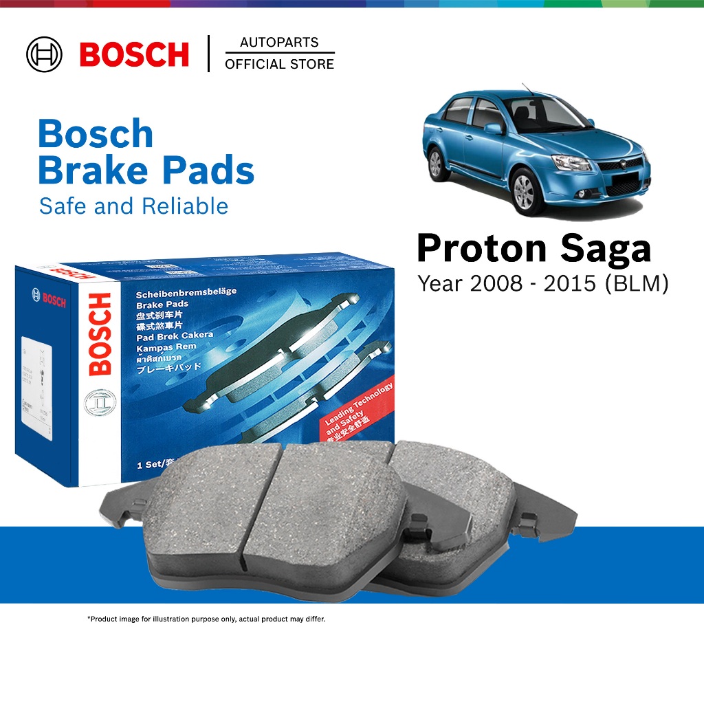 Bosch Front Brake Pads for Proton BLM FL FLX (2008 - 2016) - 0986AB1031