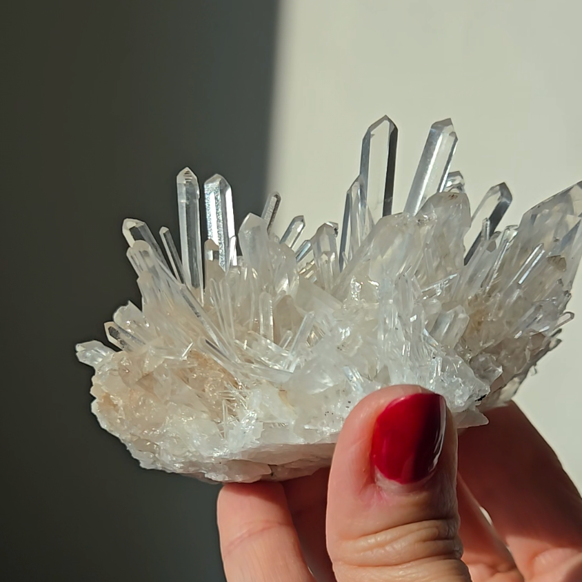 Blue smoke Lemurian needle quartz cluster - LQ545