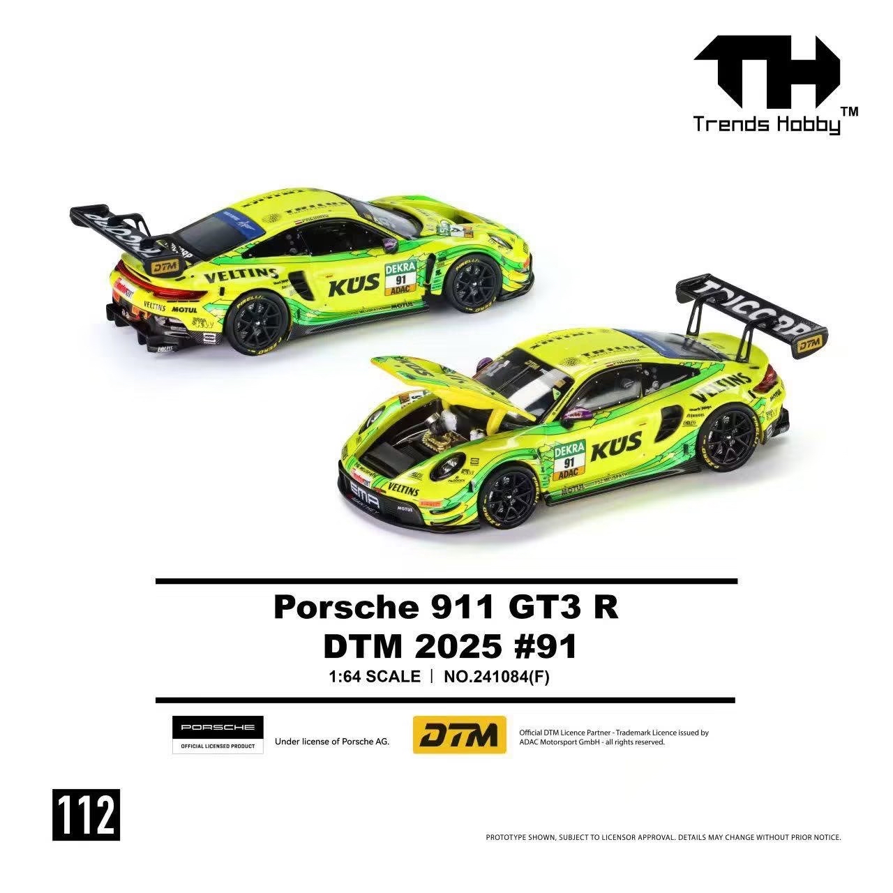 (預訂 Pre Order) Trend Hobby (241084(F)) 1/64 - Porsche 911 GT3 R - DTM 2025 #91