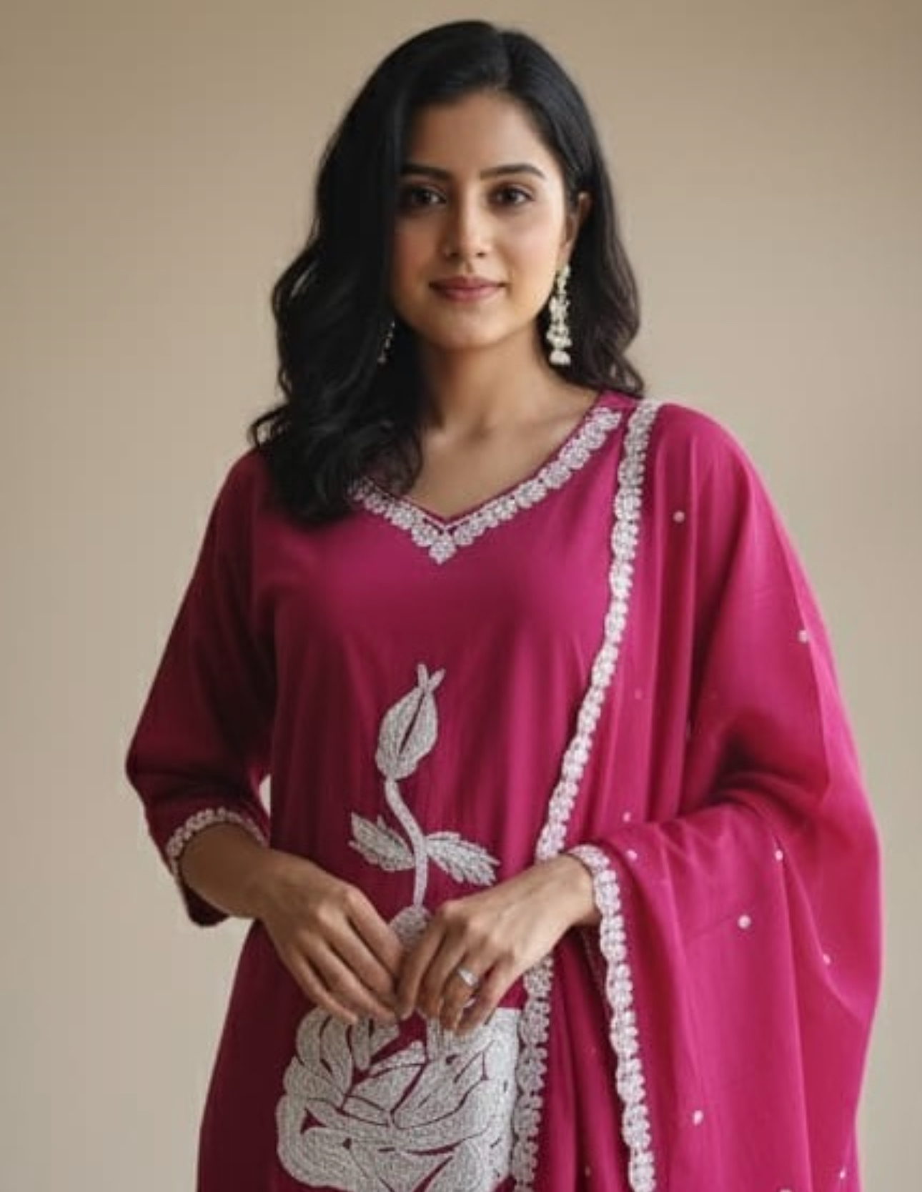 Pink embroidered  Kurta set