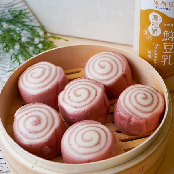 嚴選台灣高質品牌 沐甄豆 草莓圈圈豆漿饅頭 6個裝 6個裝 全單滿$500或以上，包順豐冷運到順豐自提點