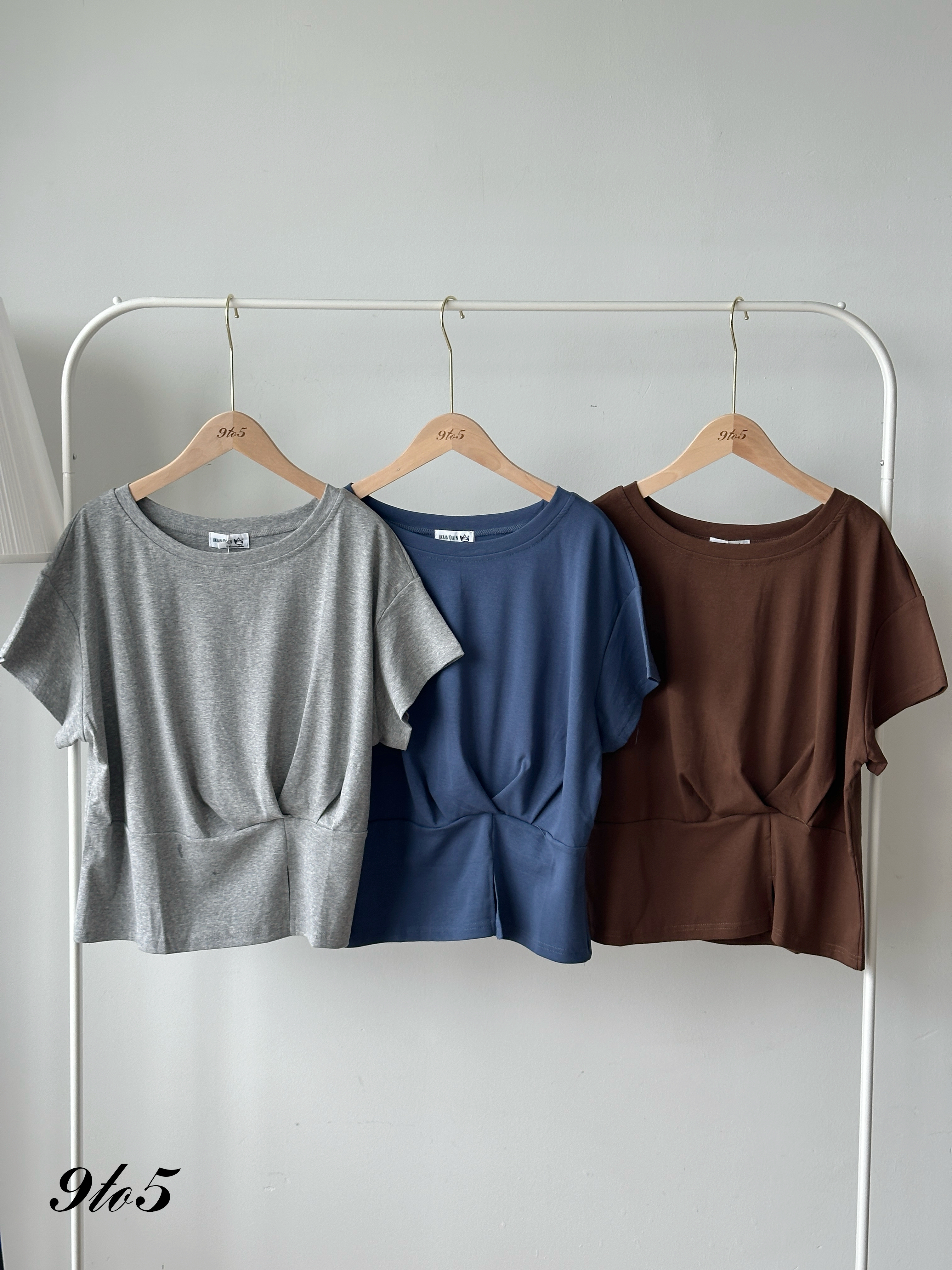 T4188 Short Sleeve Ruched Tee - 5 Colors 