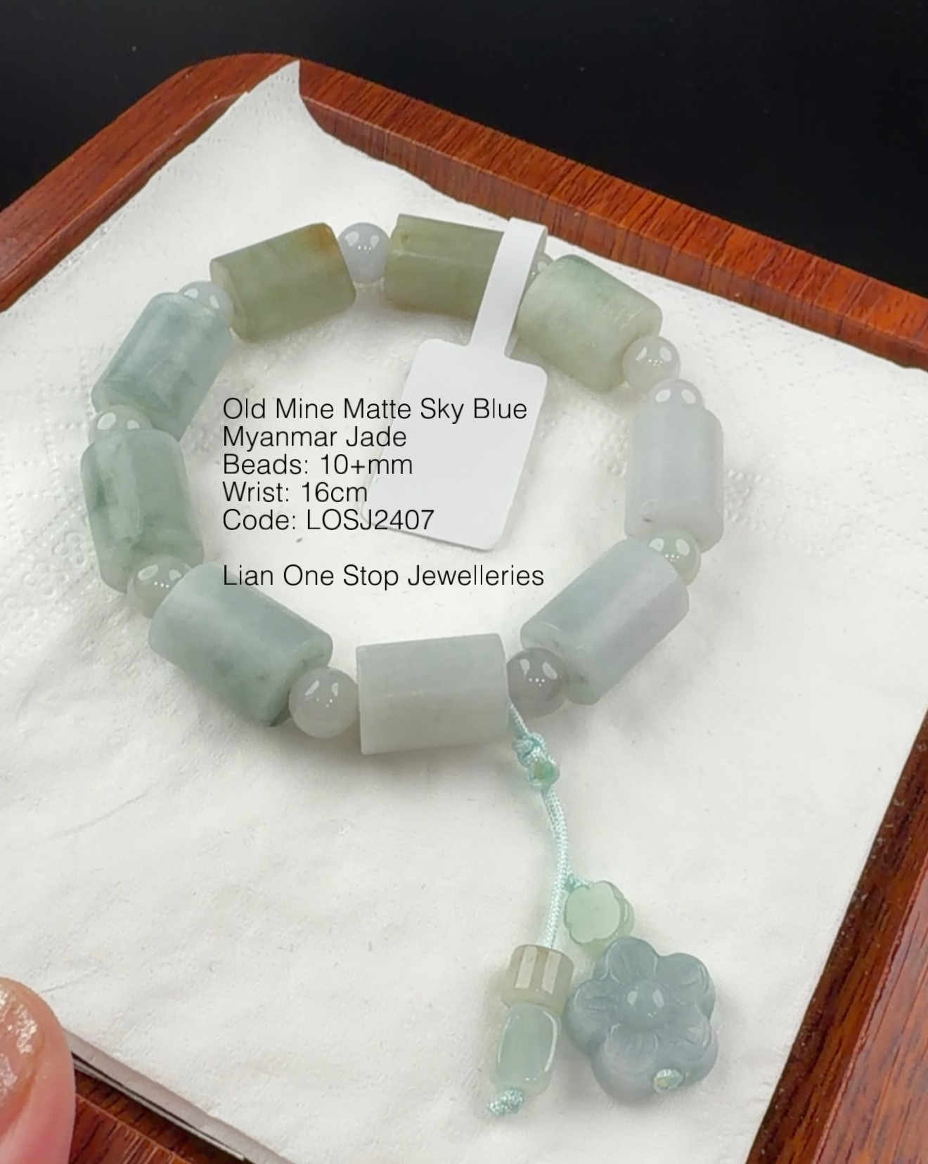 Code: LOSJ2407 Old Mine Matte Sky Blue Myanmar Jade 