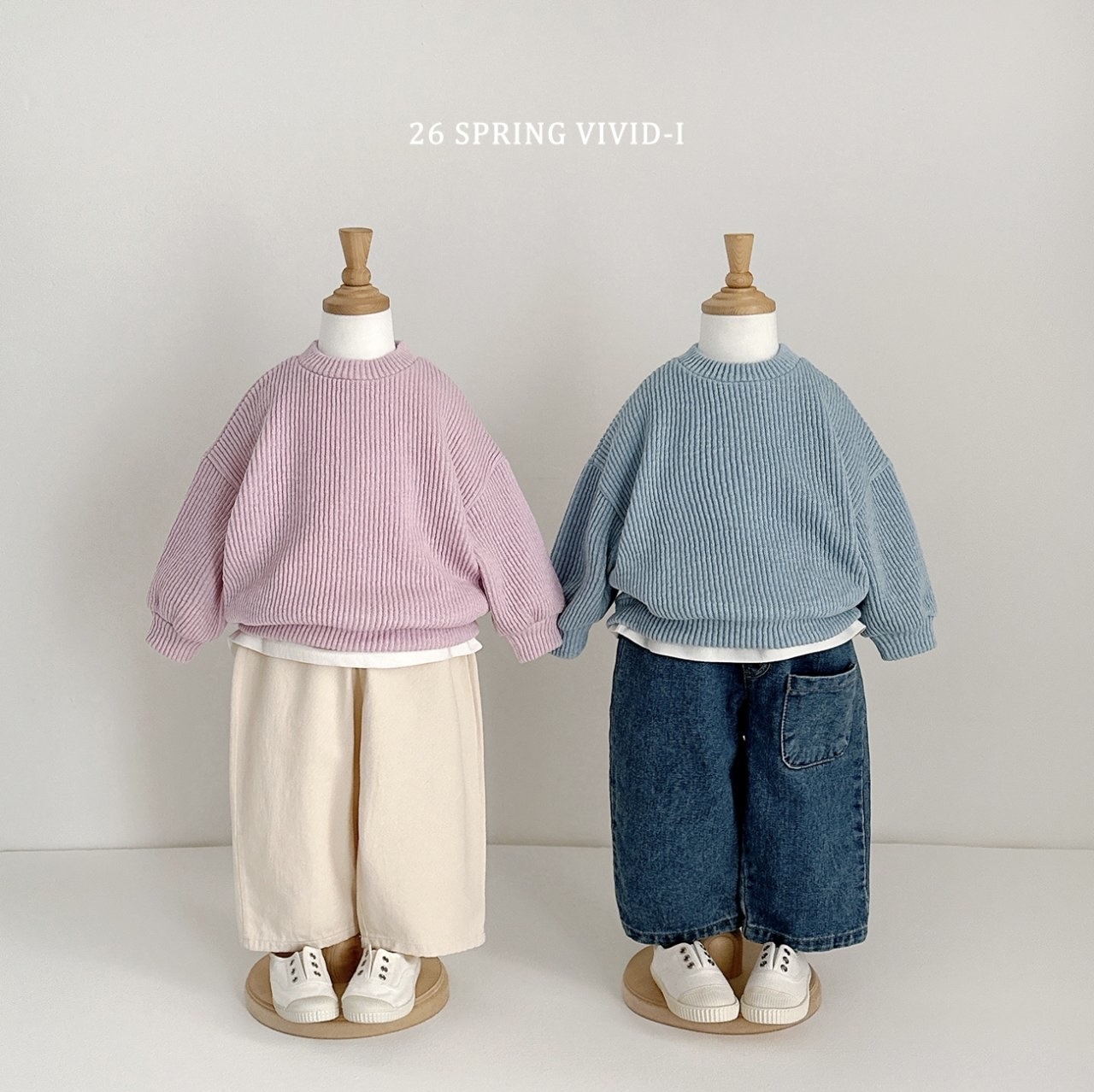 🌸預訂 韓國直送🌸🇰🇷VIVIDI三色寬鬆羅紋針織衛衣