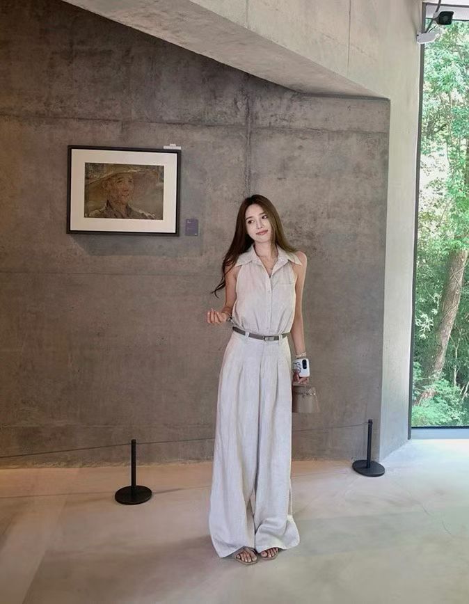 1803 Linen vibe top pants set | 亚麻老钱风套装