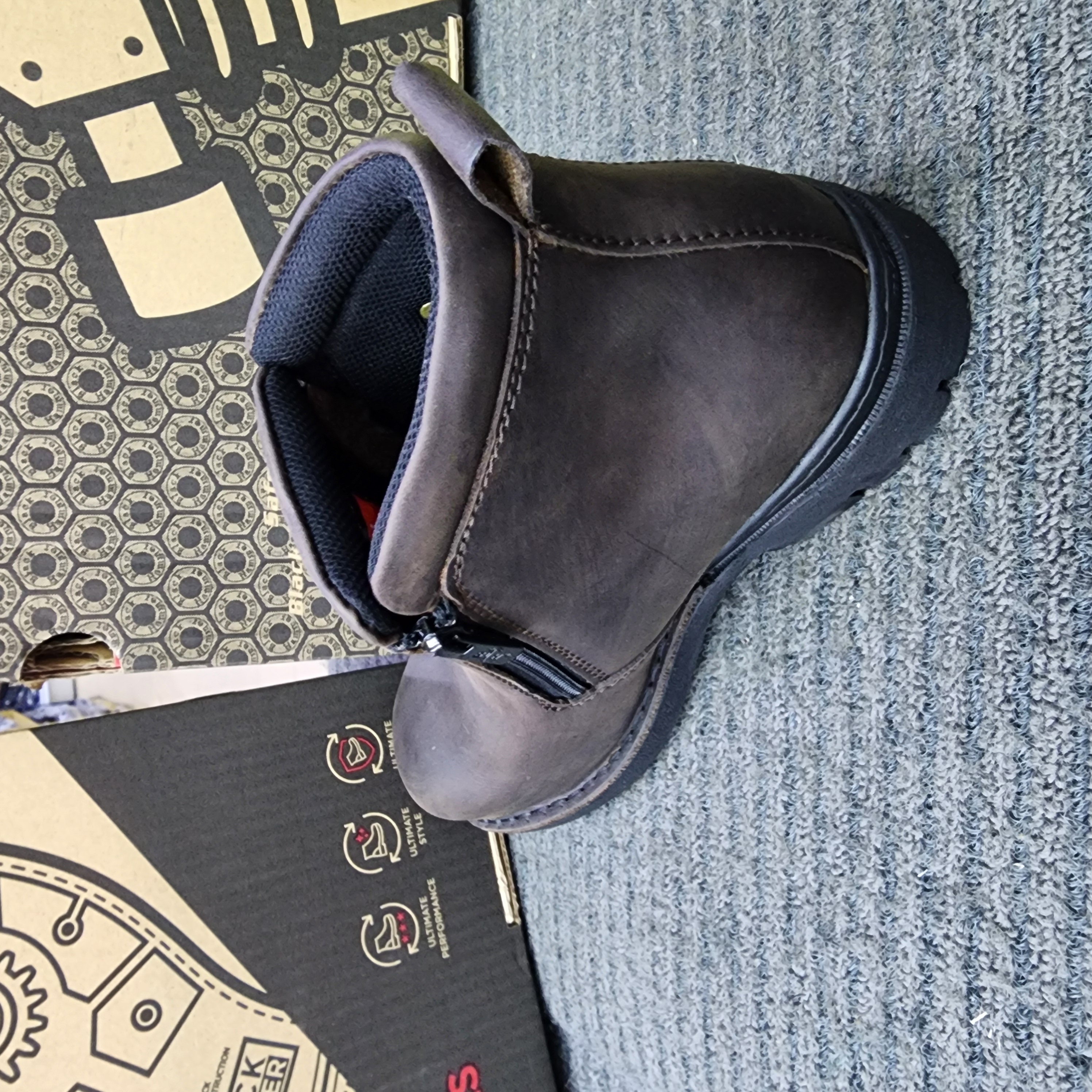 Kasut Keselamatan Black Hammer 4000 Series Mid cut Zip on Safety Shoes BH 4663 Leather SIRIM DOSH Boots Tahan Lasak Keselamatan