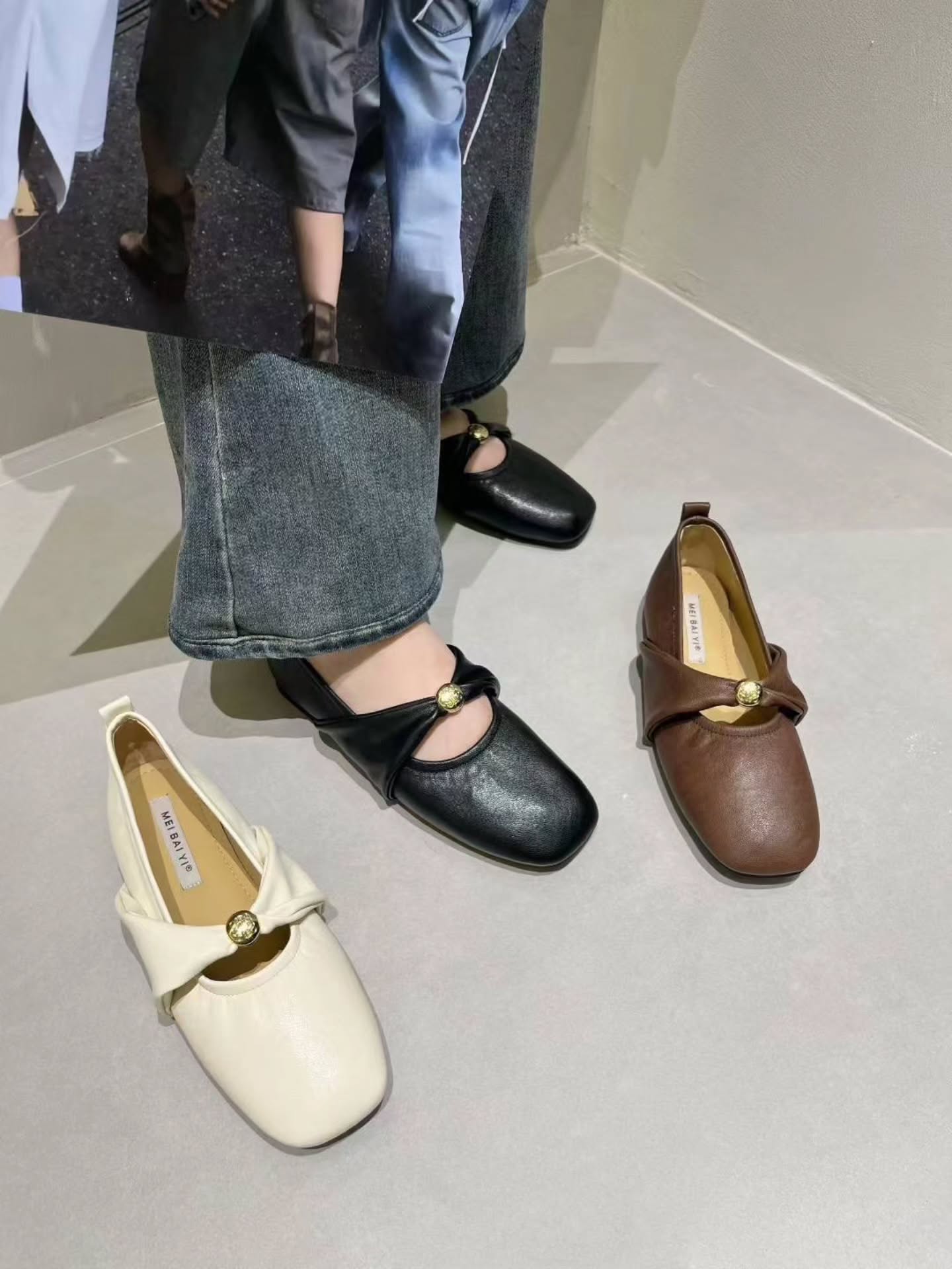 6638-106 小香风金扣玛丽珍 🇨🇳