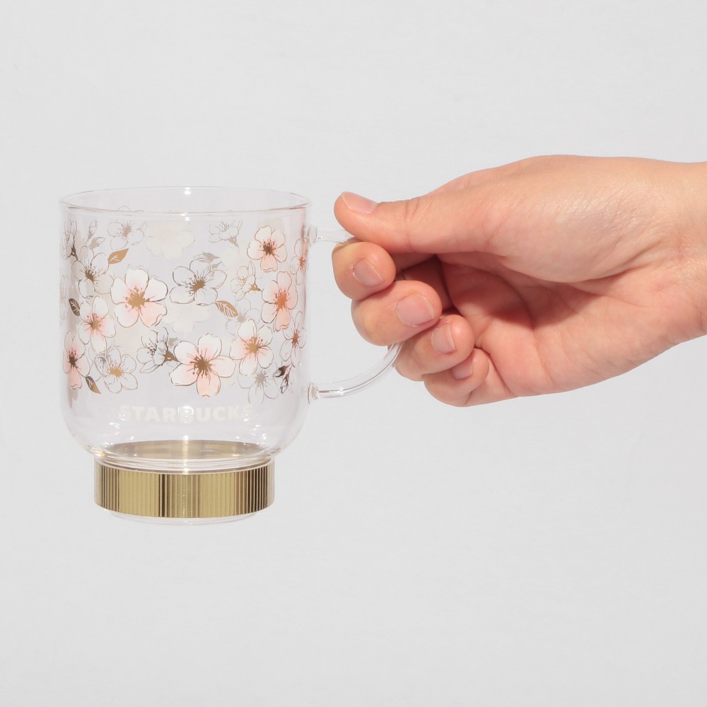 《日本🇯🇵 STARBUCKS 2026 Sakura🌸櫻花杯限定系列》【第一彈】金邊耐熱玻璃杯 355ml