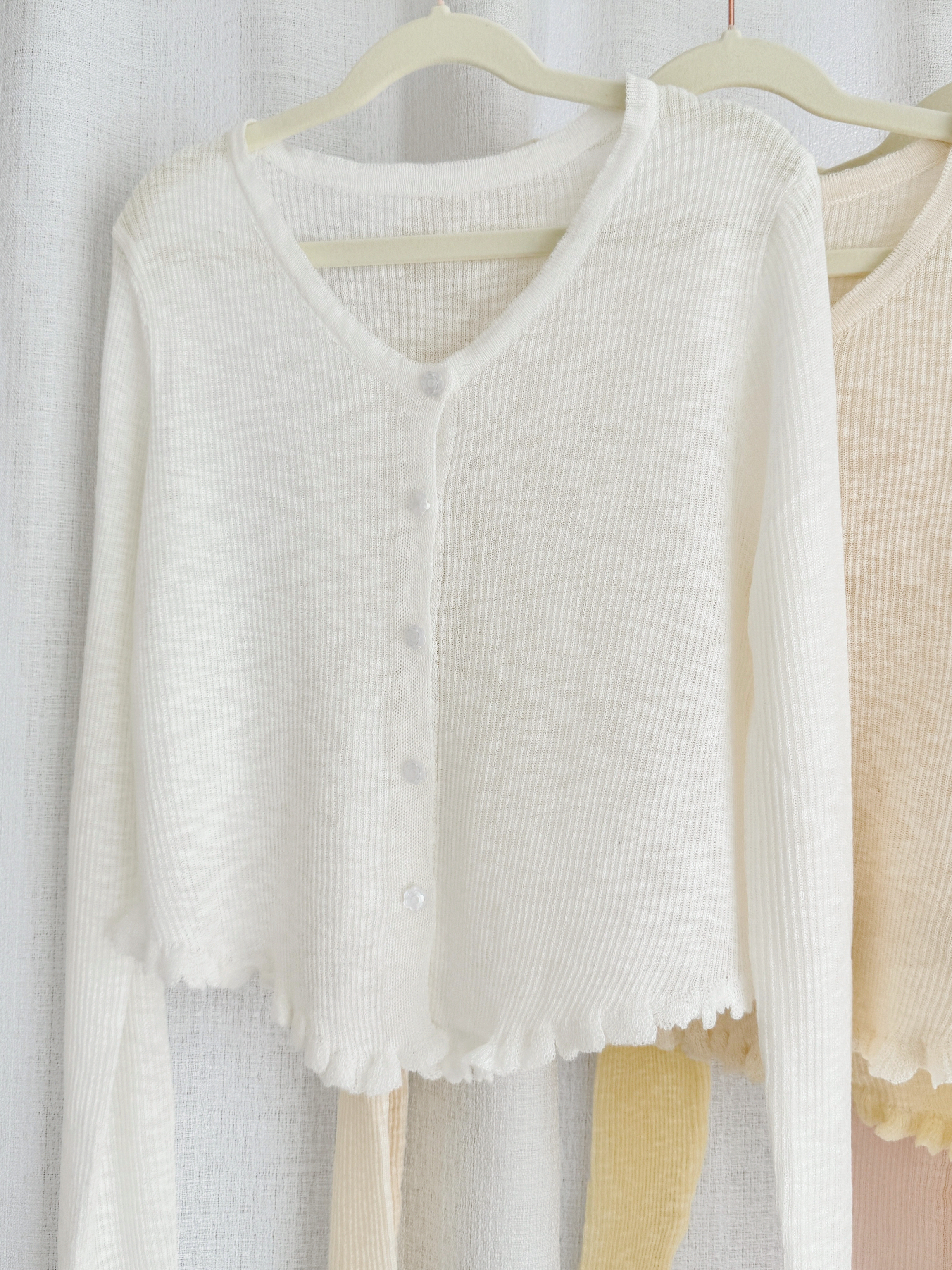 夏日简约木耳边薄外套