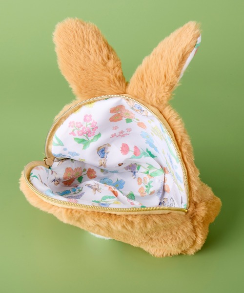 🆕【⭐訂購⭐】🇯🇵日本直送 #PeterRabbit 絨毛耳朵 碎花襯裡 小物袋🌀 [ELBD-0004][260301]