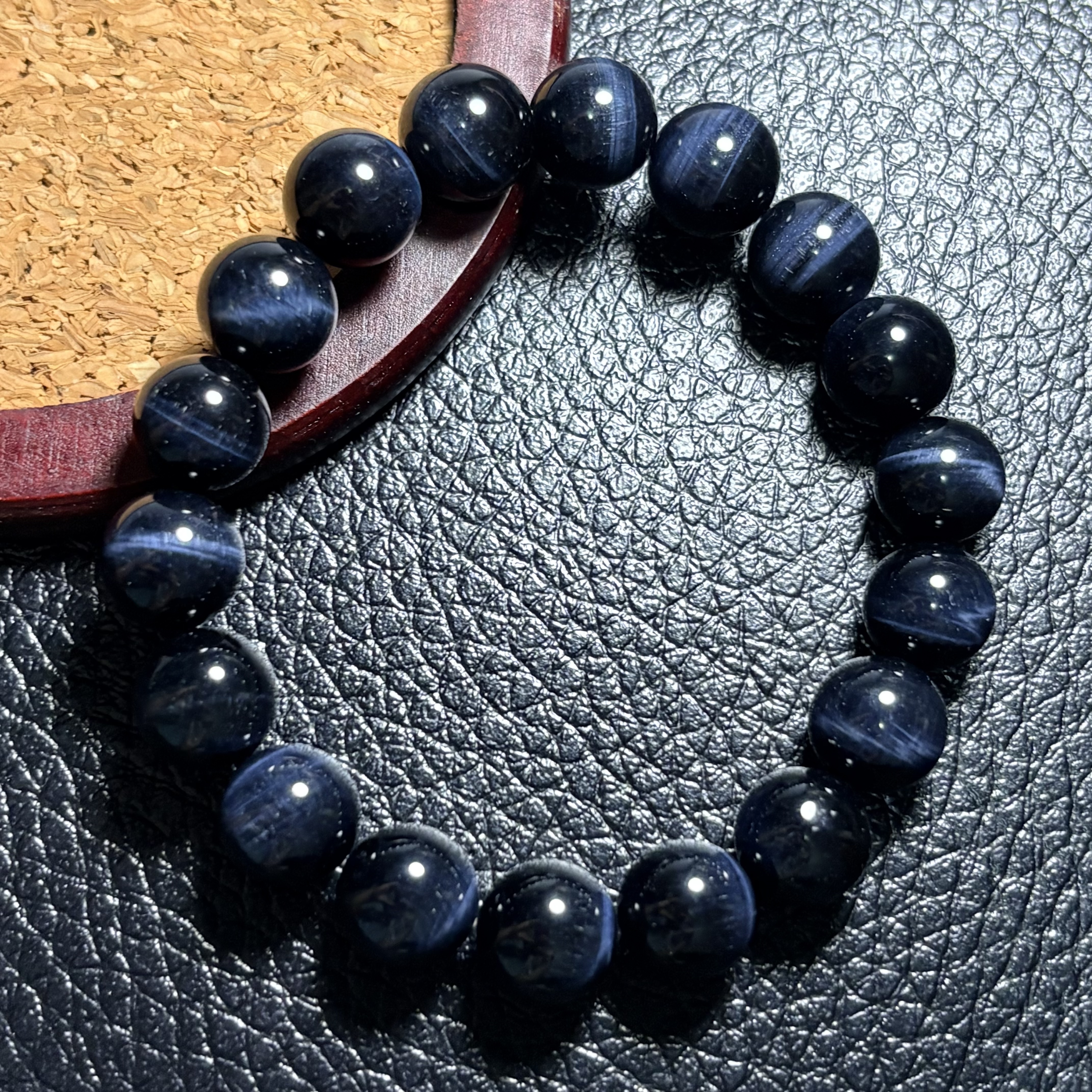 藍虎眼石手串 No.3574 | 規格：11mm珠16cm 手圈