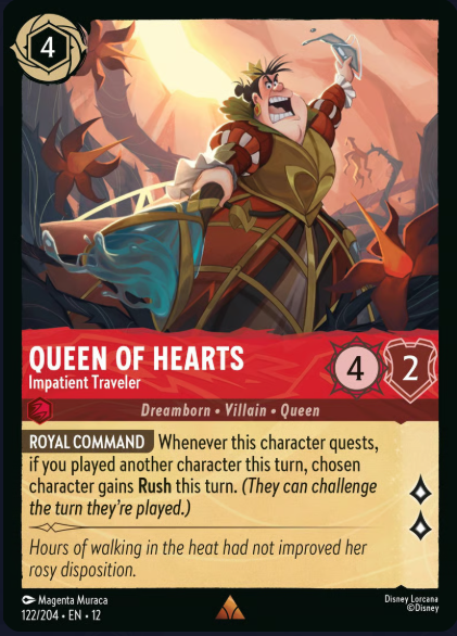 122/204 Queen of Hearts - Impatient Traveler R
