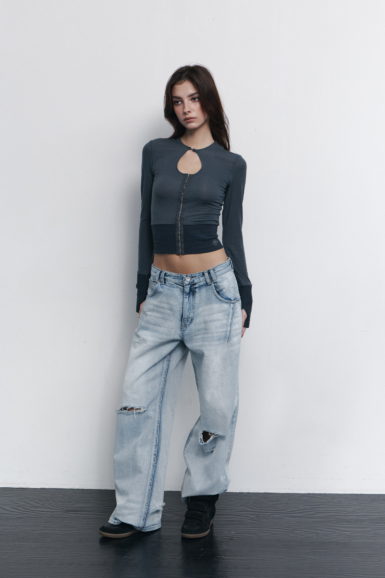 pleaseNOFOLLOW - Ollie Hooked Cardigan (Pale Charcoal)