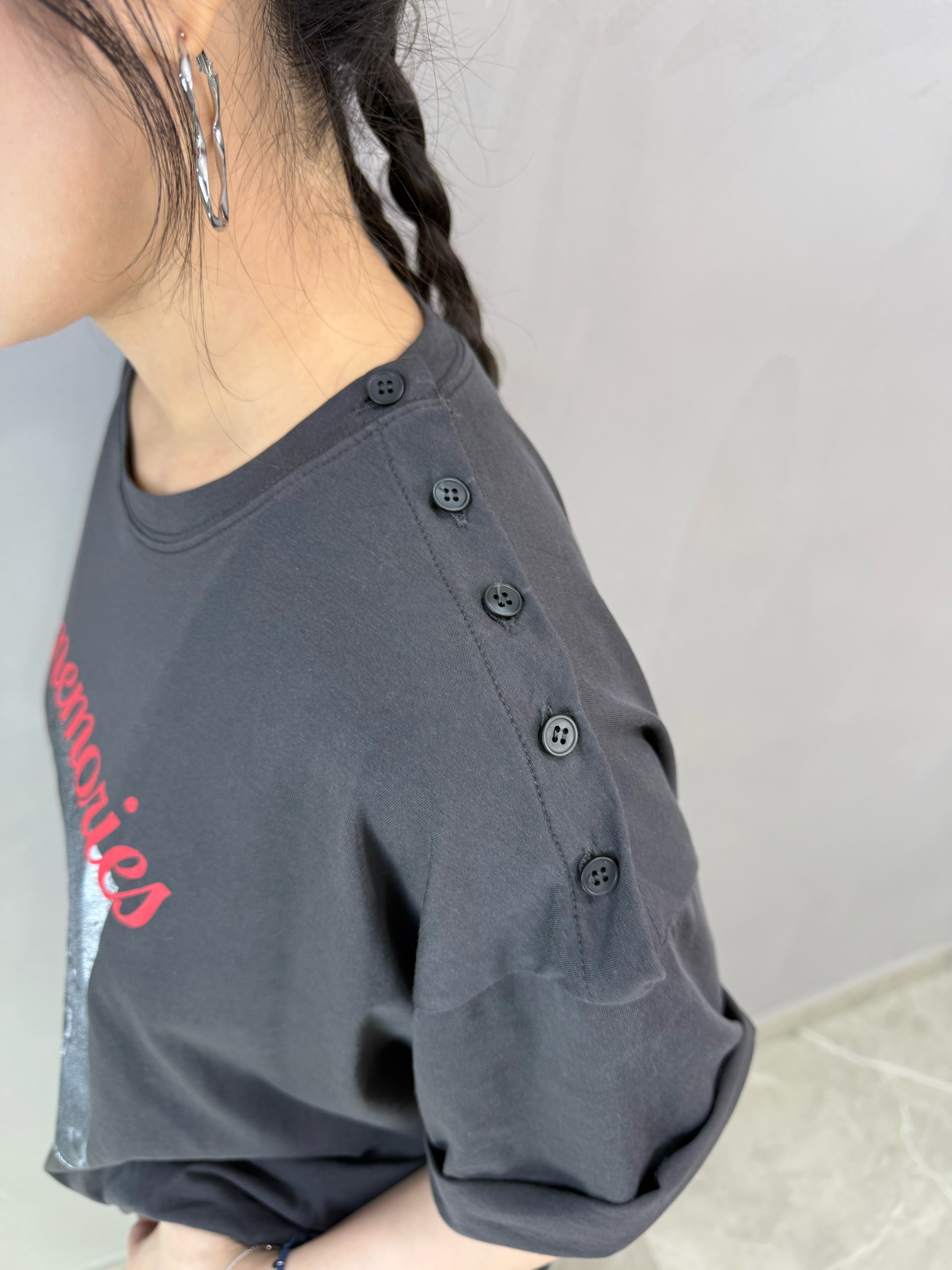 Z81 兩著扣鈕Print Tee