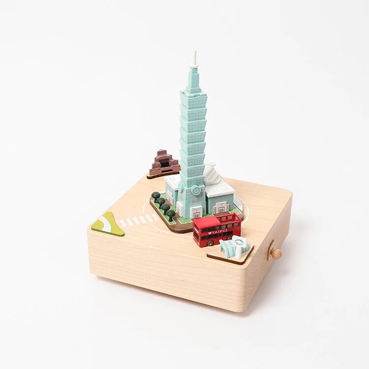 📦訂購 台灣代購 Wooderful life【台北101】木製城市音樂盒