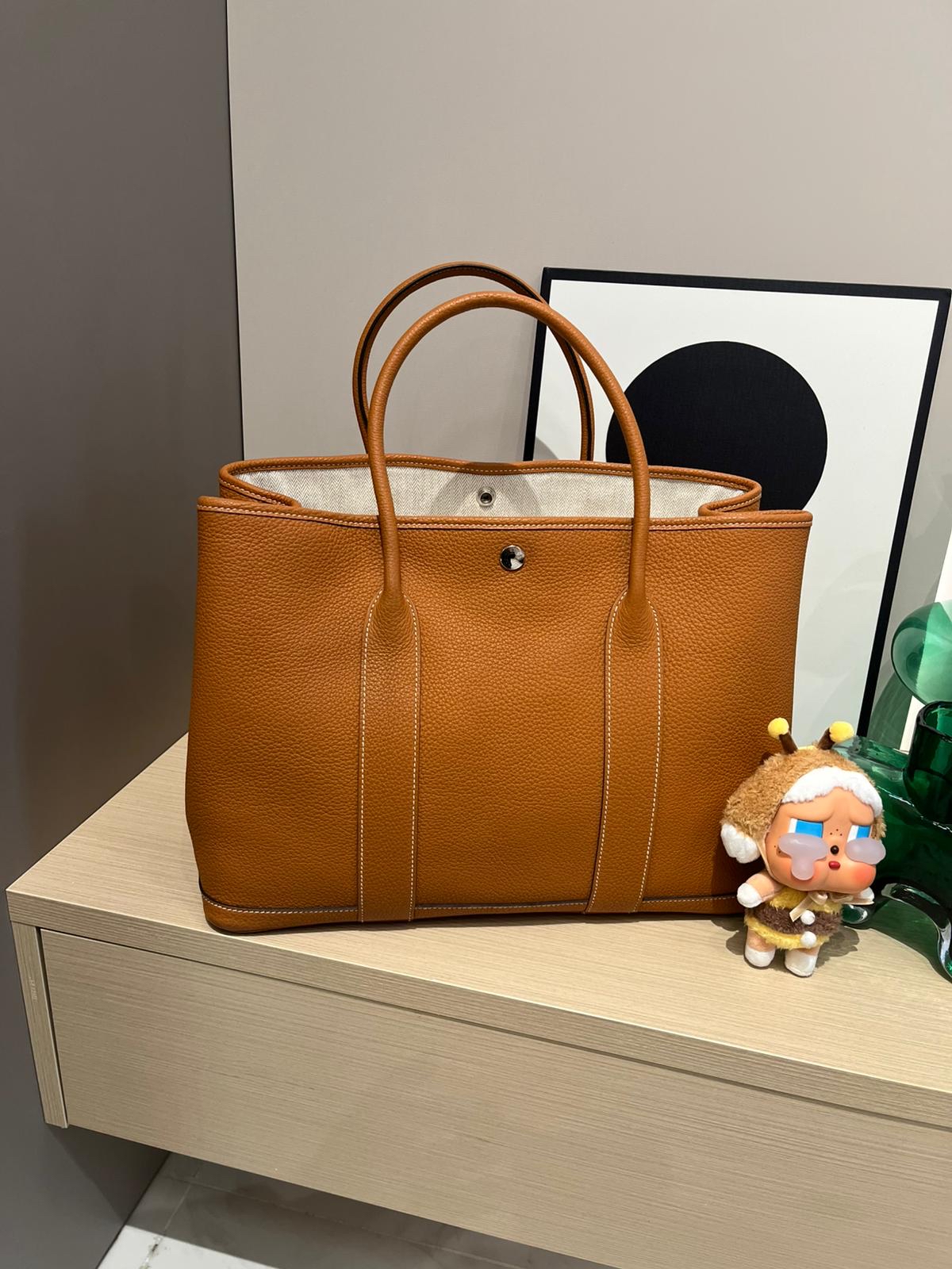 Hermes Garden Party 36 Stamp X Gold TC牛皮 100%Authentic, 98%New ✅Dust bag ✅Box