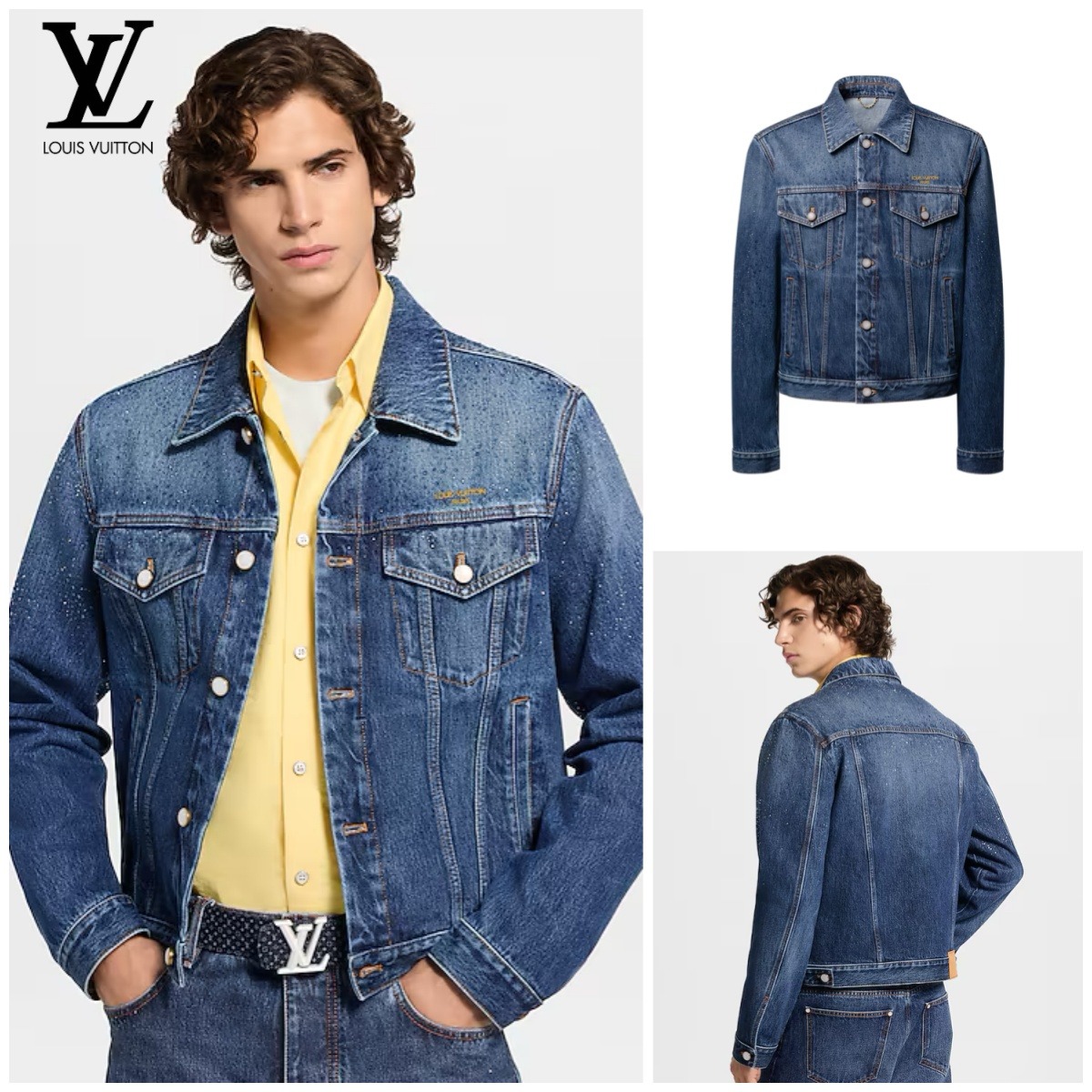 【頂級】LV Embellished Trucker Jacket 燙鑽牛仔外套