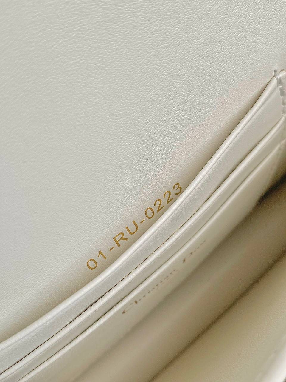 🈶白色，迷你 𝗗𝗜𝗢𝗥 𝗠𝗶𝘀𝘀 𝗰𝗮𝗿𝗼链条手袋 开挂啦开挂啦！！火爆全网 不出意外夏天最爱的一只小包了 还是经典的藤格纹标识，真是百看不腻 金属链环和与皮同色系珐琅扣链环交替肩带 完全神一般的存在，可爱可盐，颜值太顶啦 内隔层容量日常足够了，斜挎/单肩/腋下都可 极简的法式浪漫松弛感直戳心脏，不挑人，冲！ 17.3×13×7.5cm，#6553m