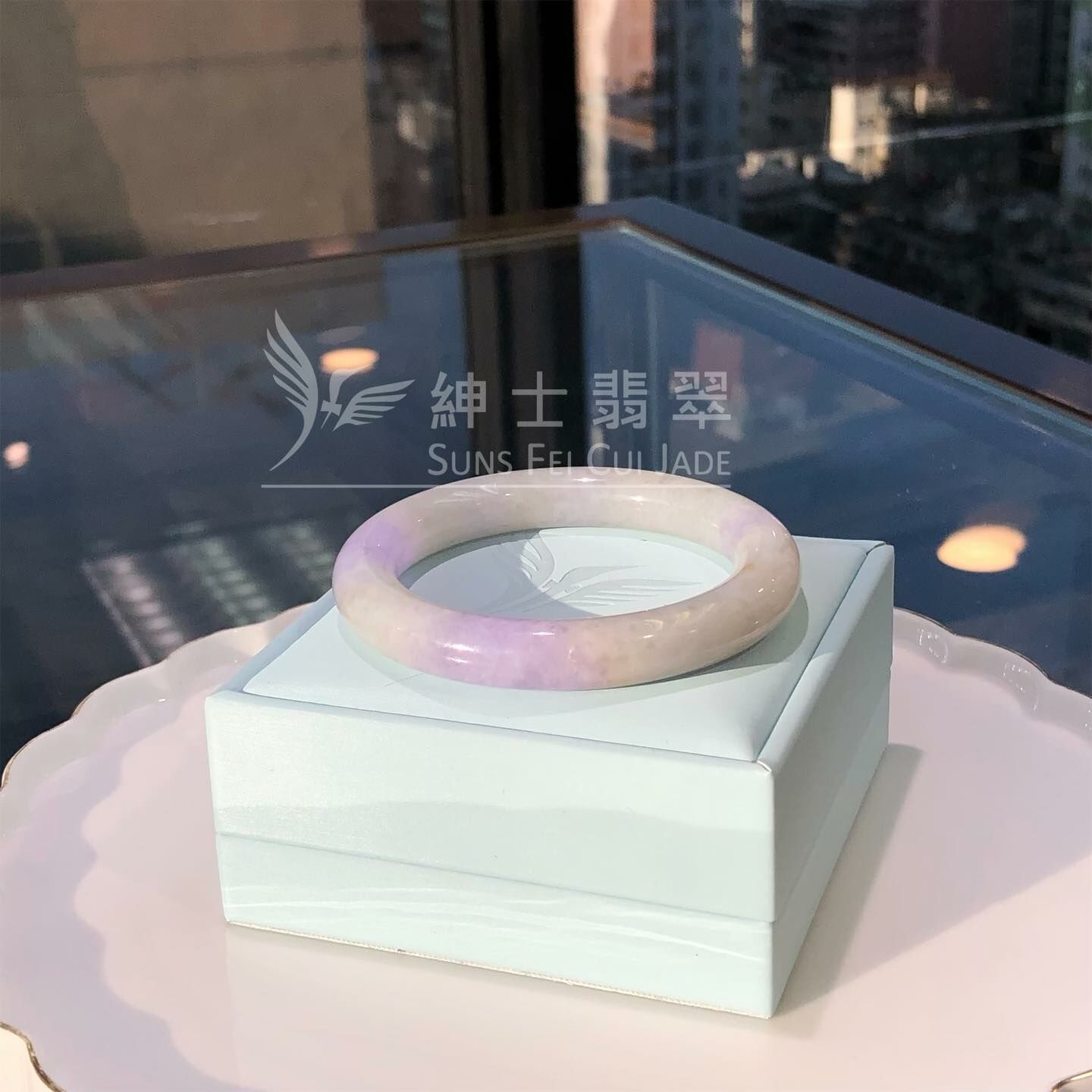 冰藍紫圓鐲56.3mm