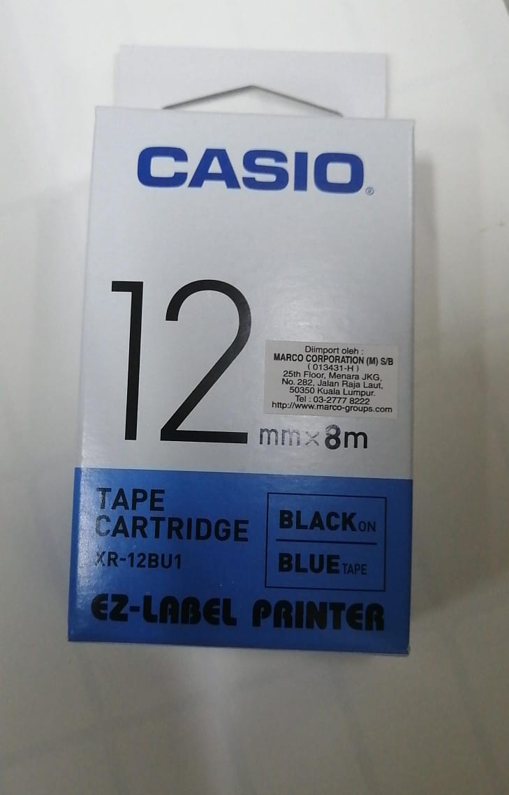 CASIO ORIGINAL GENUINE 12MM EZ LABEL TAPE FOR KL-120 KL-130 KL-820 KL-60 KL-HD1 KL-8400 KL-G2