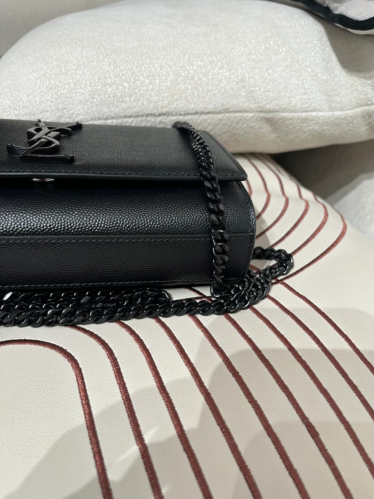 SAINT LAURENT Kate small  Black Caviar flap so black 20cm YSL FLAP 100%Authentic, 99%new  ✅Certificate ✅dust bag 