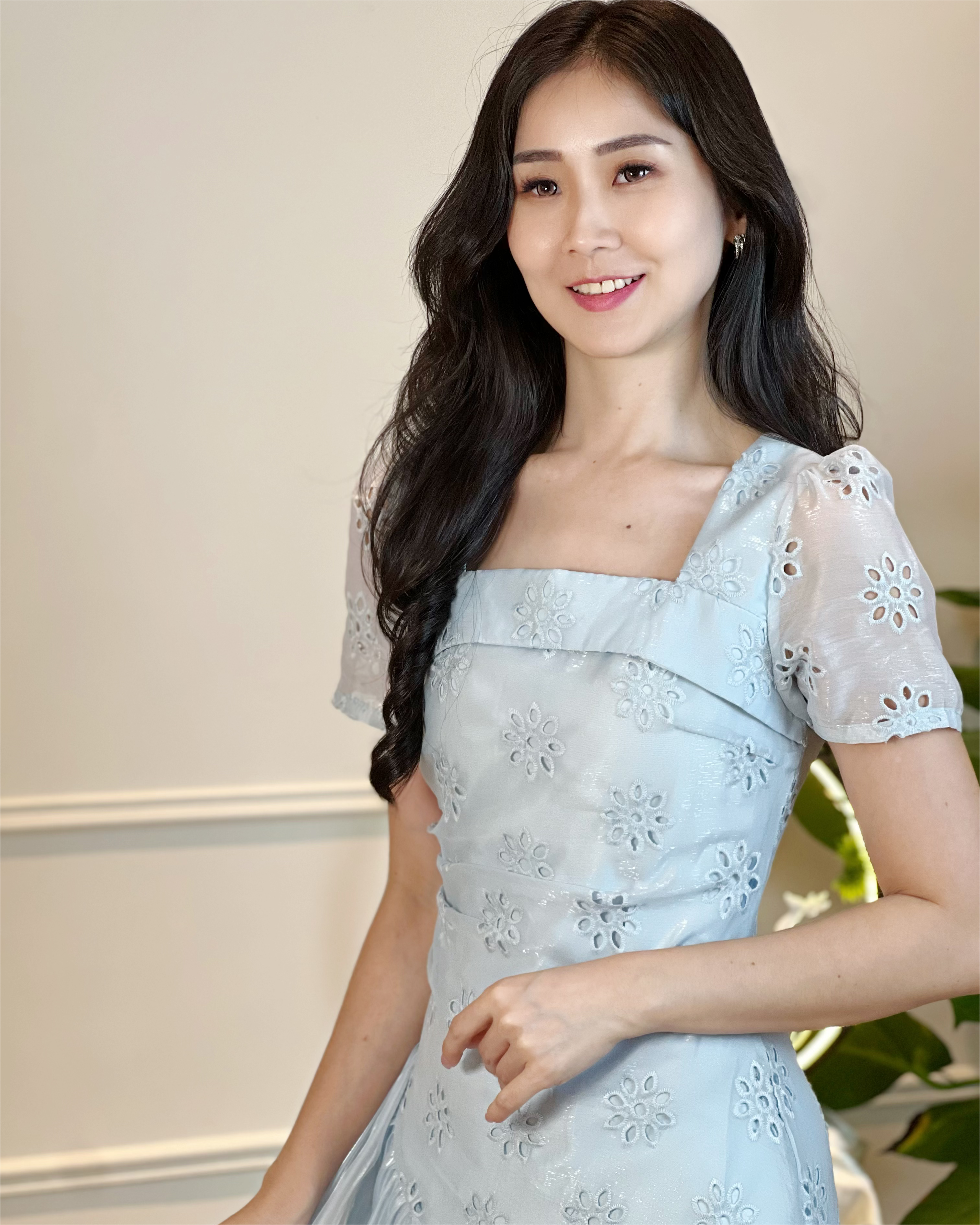 5098  Ingrid Luxe Embroidered Midi Dress