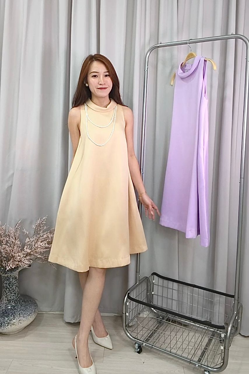 1421020 Sleeveless Mustard Dress