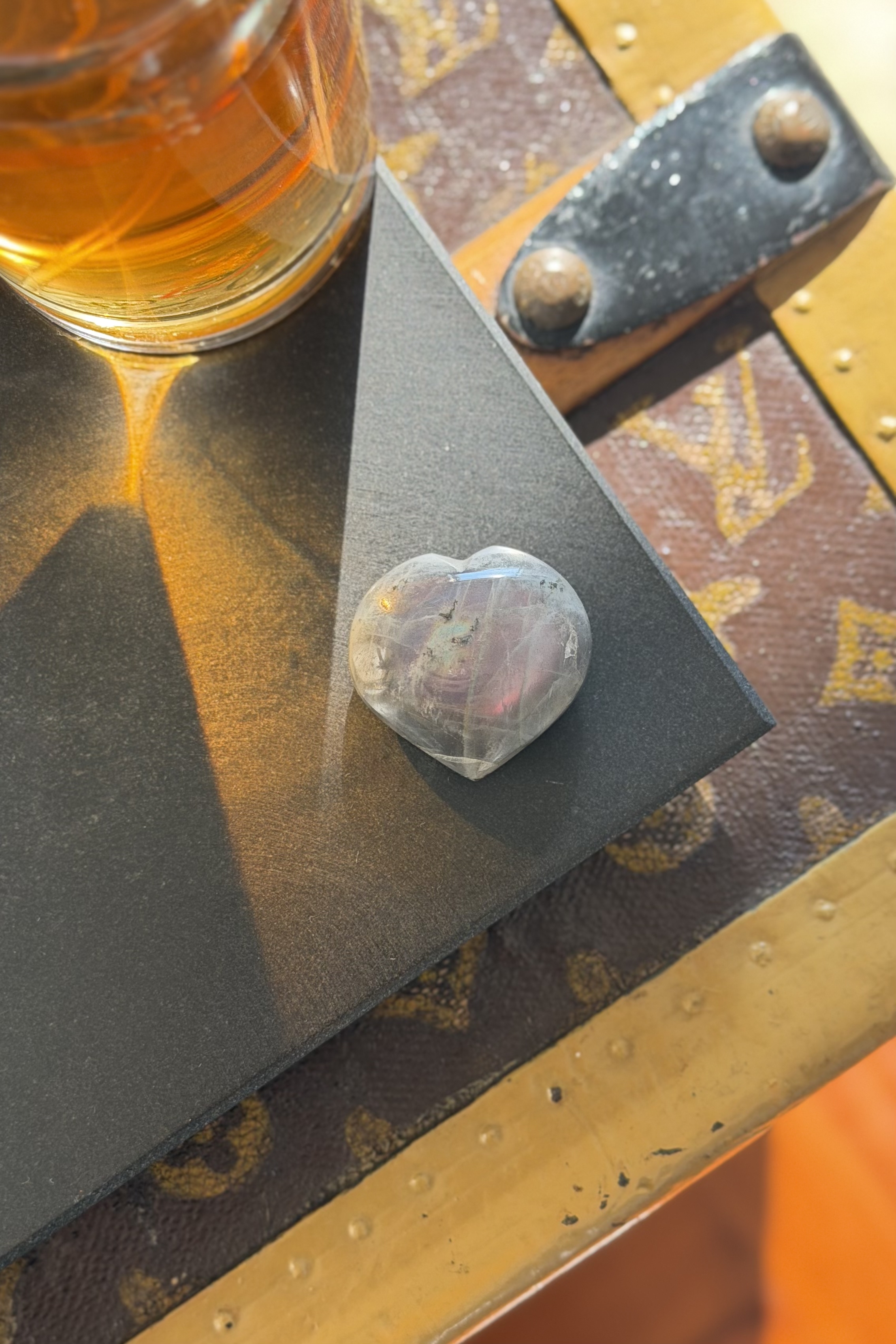   ༒3.3cm拉長石愛心擺件༒HE.a920CT-RA30*038