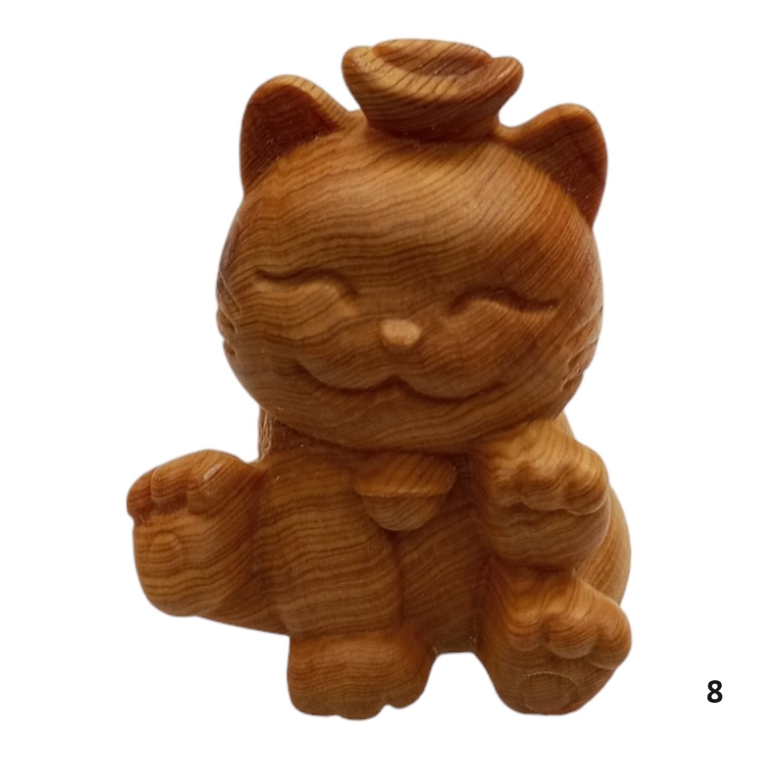 小貓 木雕擺設