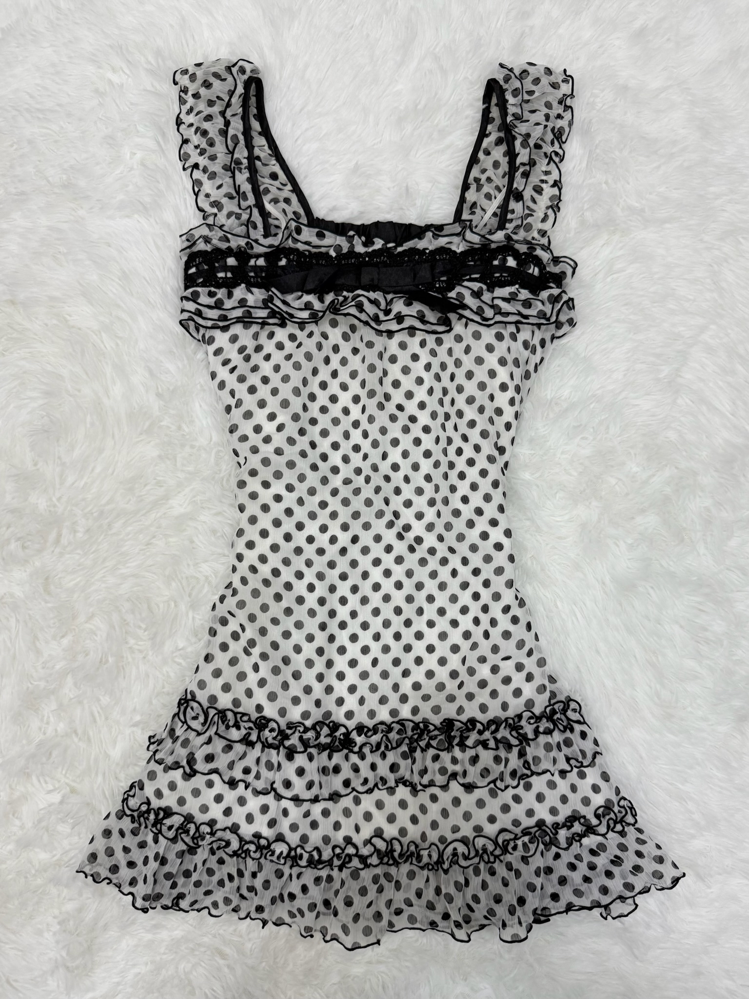 Polka Dots Bow Babydoll Dress