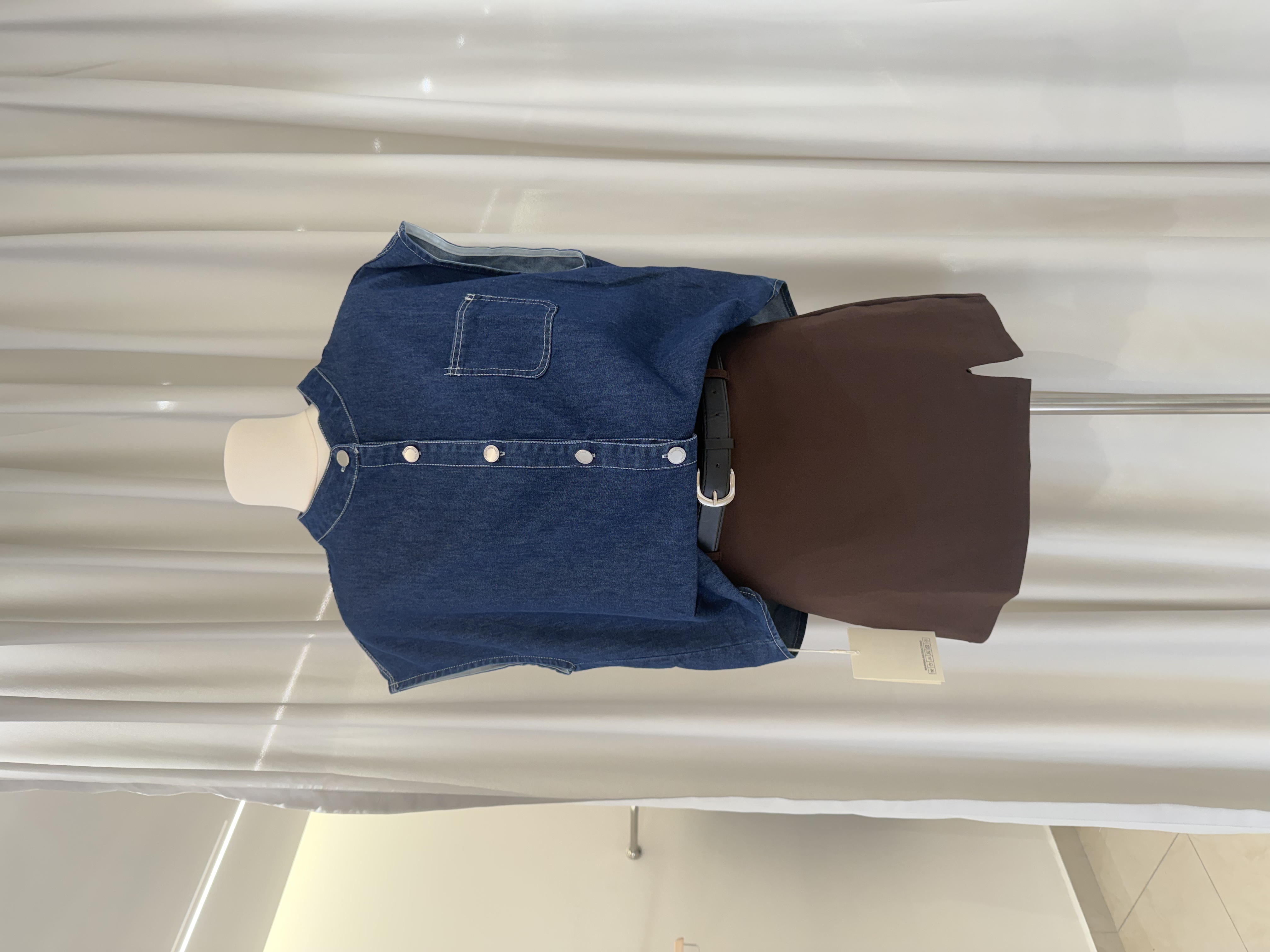 6516 复古无袖牛仔衬衫