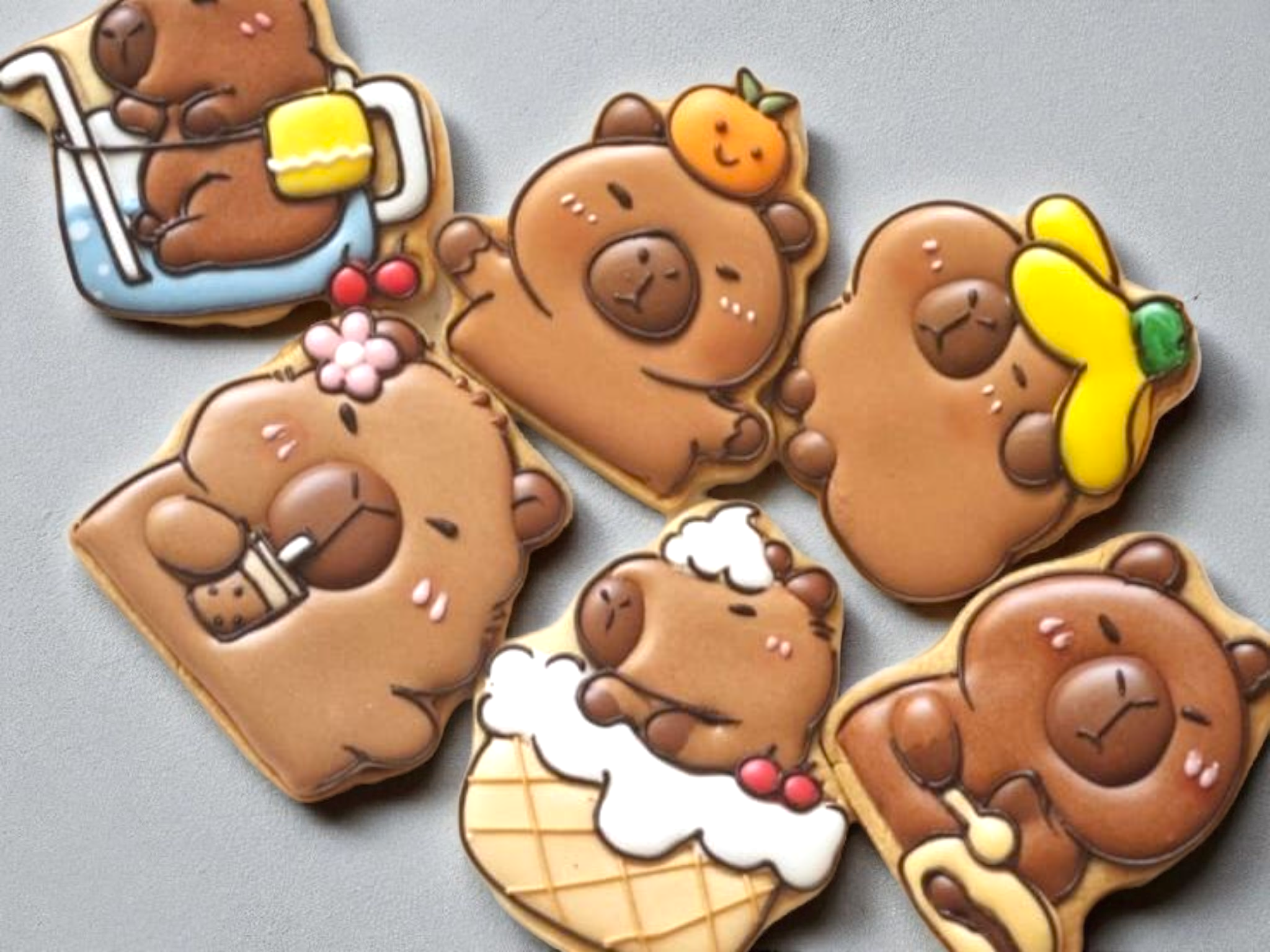 Capybara 水豚手繪寵物糖霜餅（1Set）