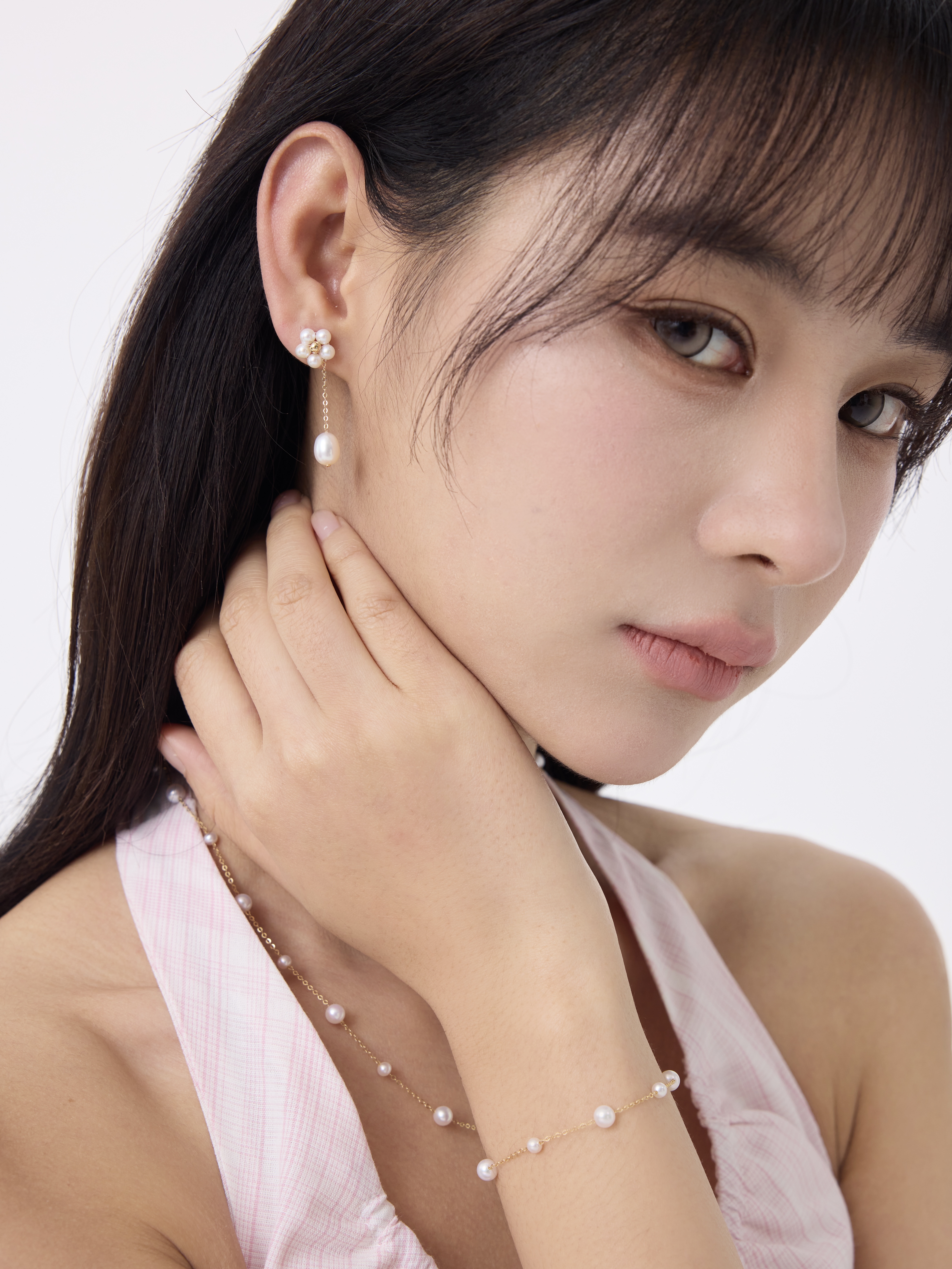 雛菊垂感珍珠耳環 Daisy Drop Pearl Earring 