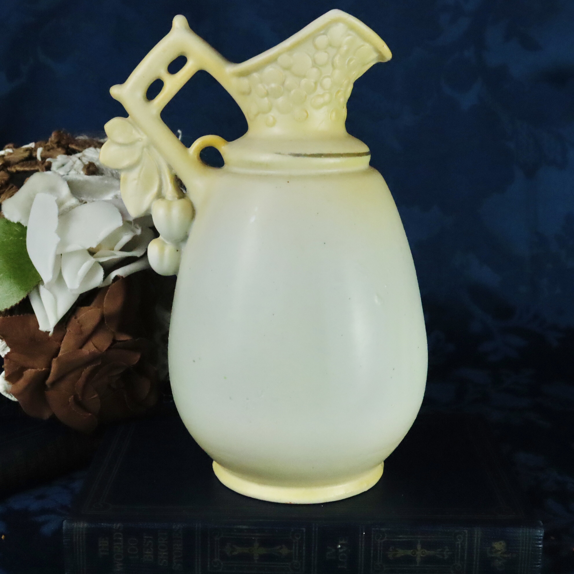 Early to Mid-century Made in Austria Sweet Violet Ceramic Water Jug/Plant Watering Pitcher (MT1662)