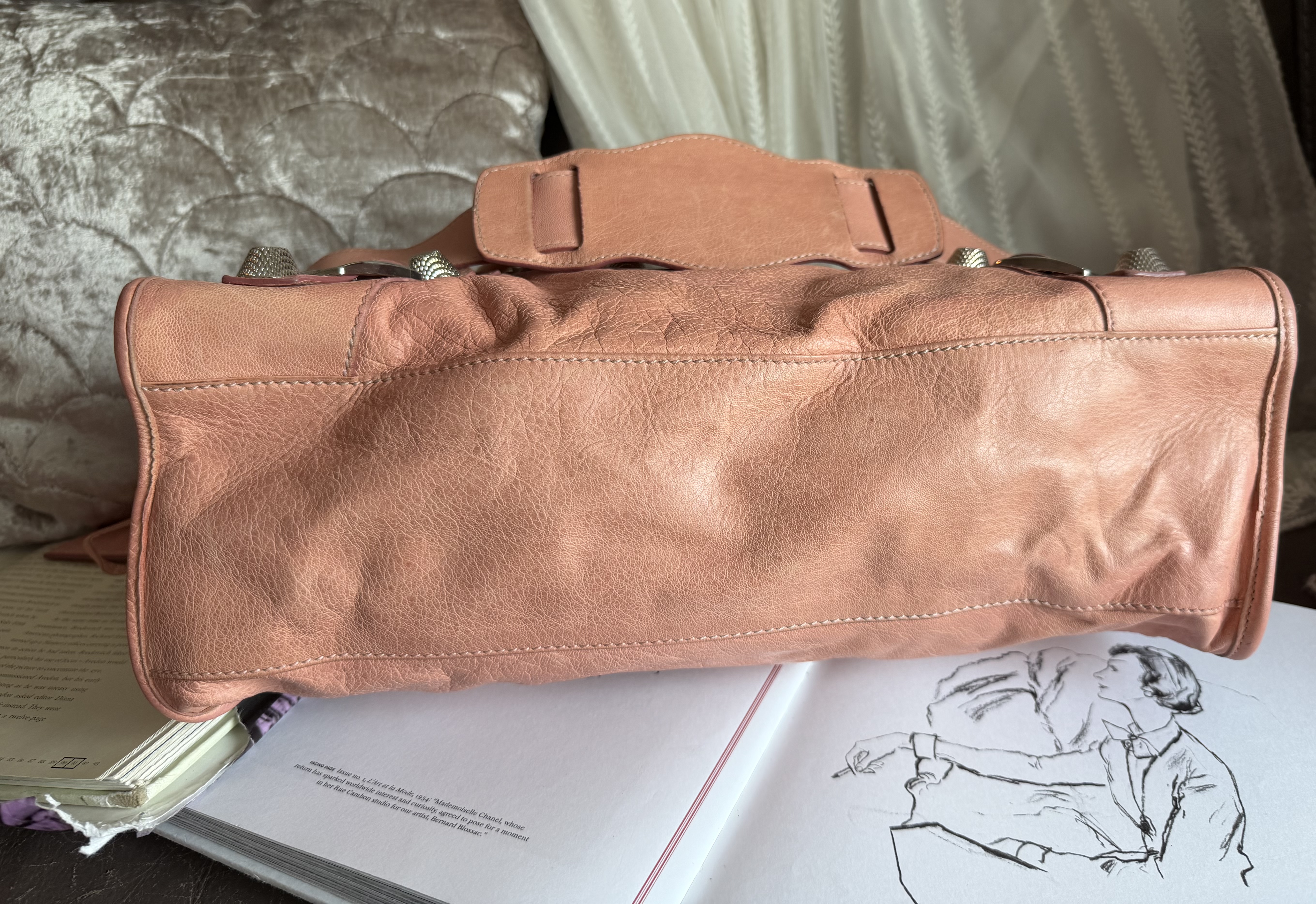 balenciaga Vieux Rose pink classic city giant 21 silver 銀大釘