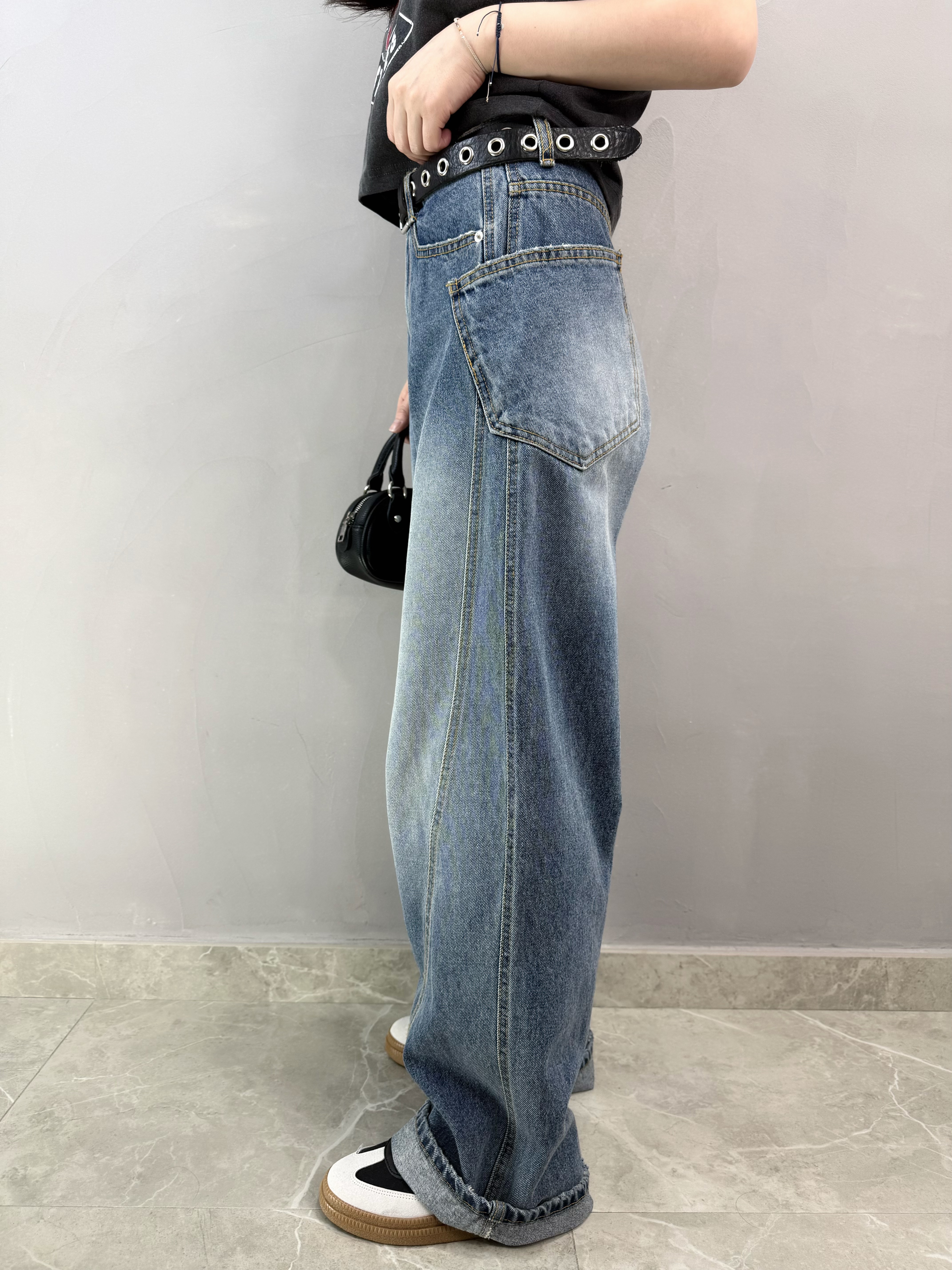 L68 車骨設計感牛仔褲