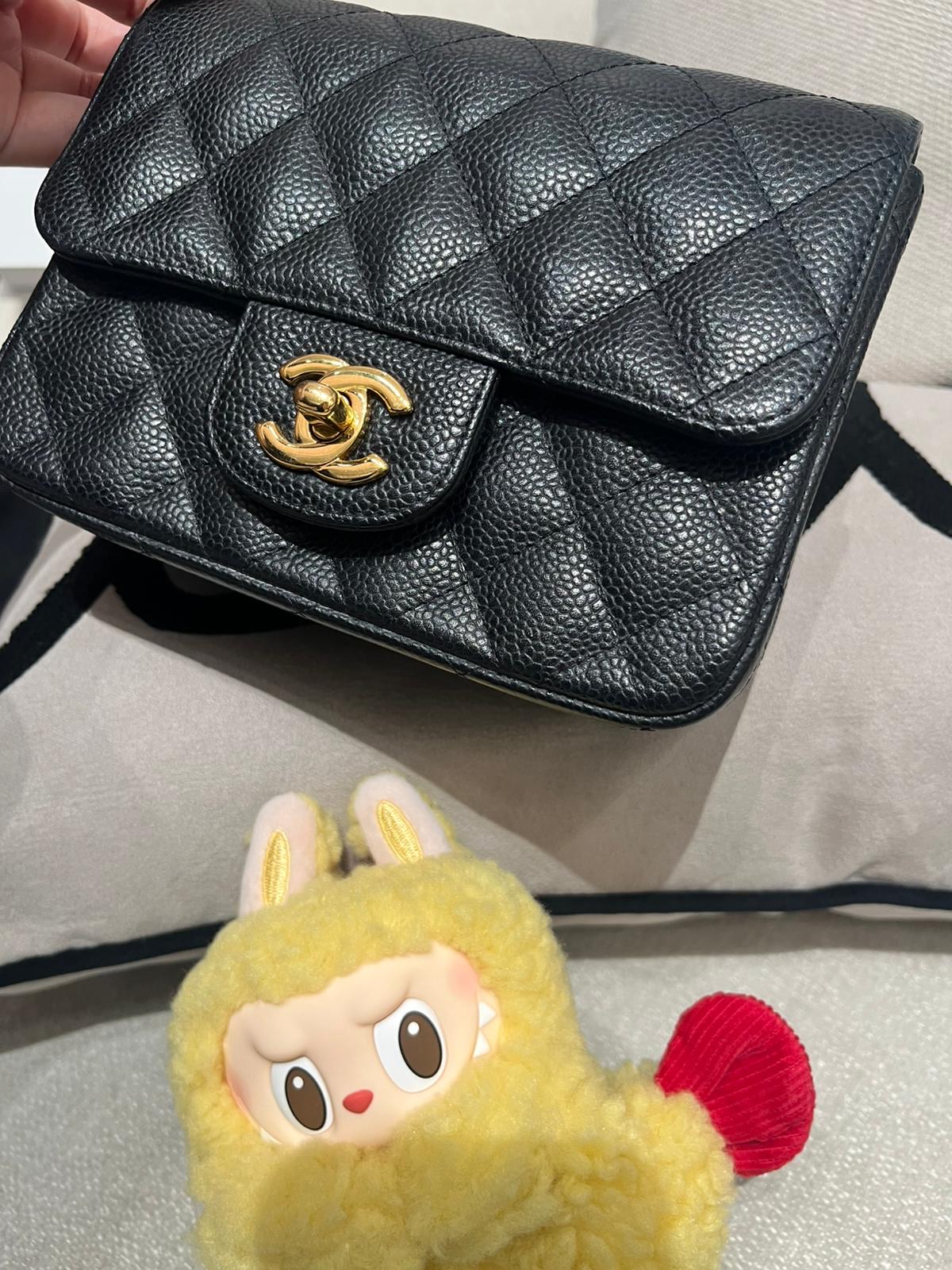 Chanel Classic Mini Flap Bag 黑色荔枝牛皮金扣 100%Authentic, 95%New ✅13Card✅Dust bag✅Box